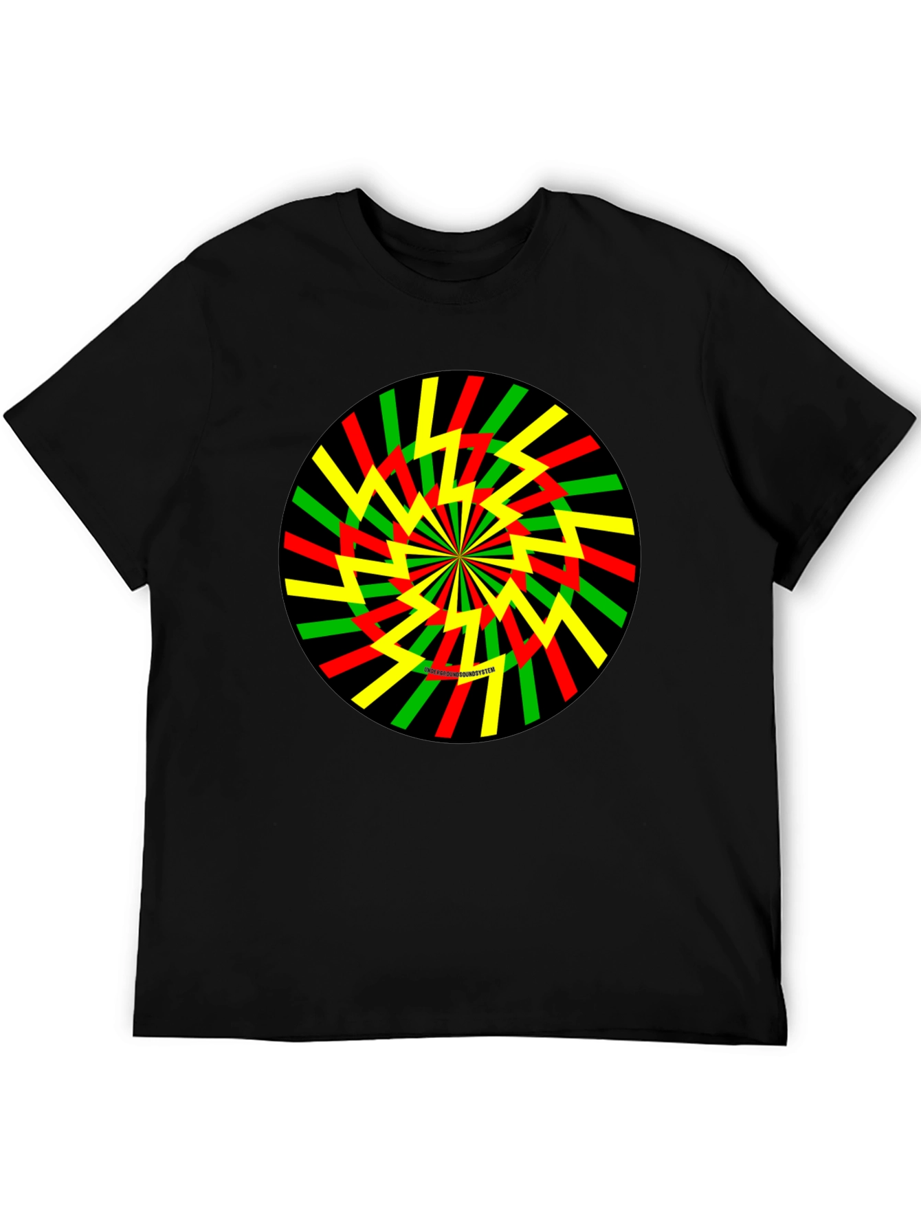 Rasta Spiral Graphic Tee - Black