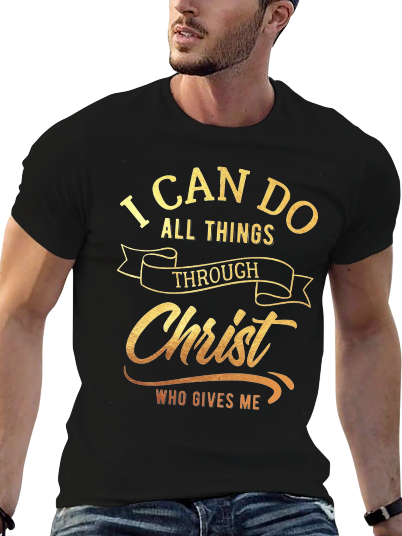 I Can Do All Things Through Christ Black T-Shirt