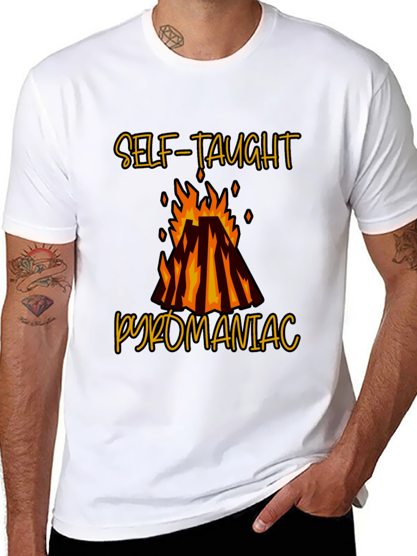 Self-Taught Pyromaniac Graphic Tee - Black T-Shirt