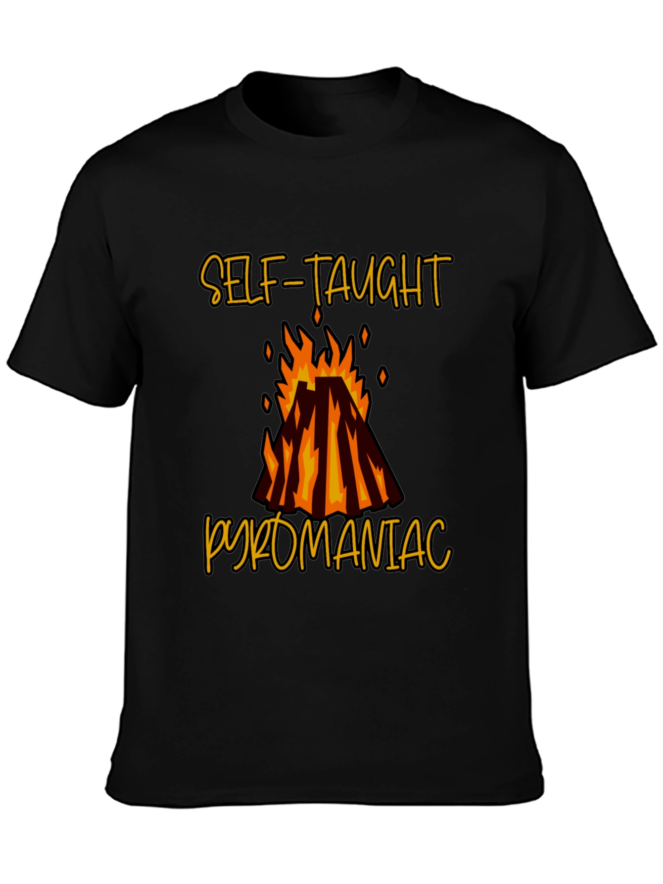 Self-Taught Pyromaniac Graphic Tee - Black T-Shirt