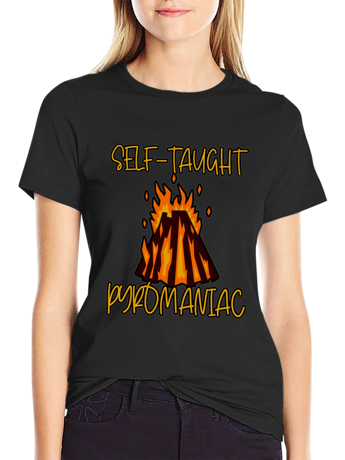 Self-Taught Pyromaniac Graphic Tee - Black T-Shirt