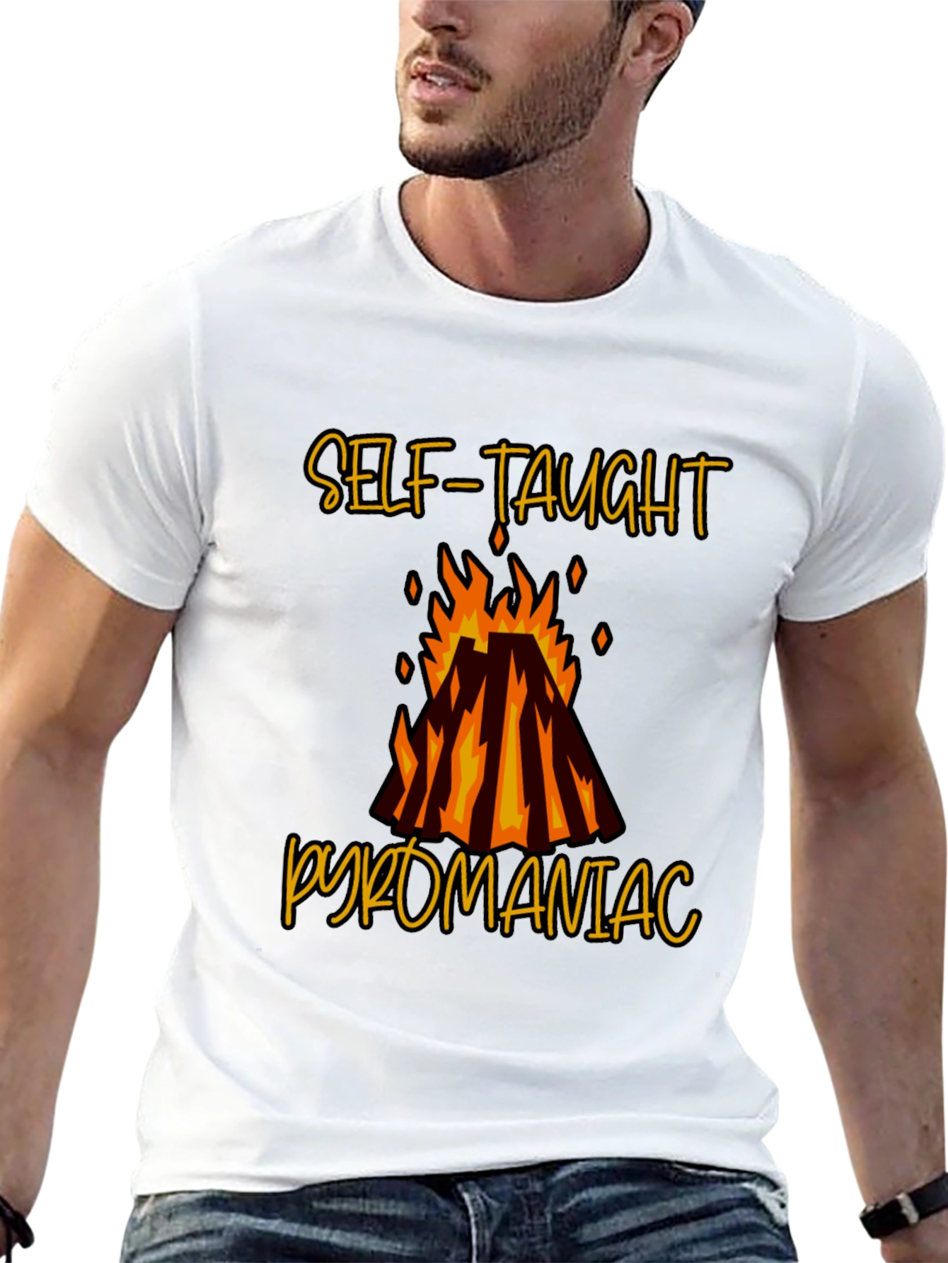Self-Taught Pyromaniac Graphic Tee - Black T-Shirt