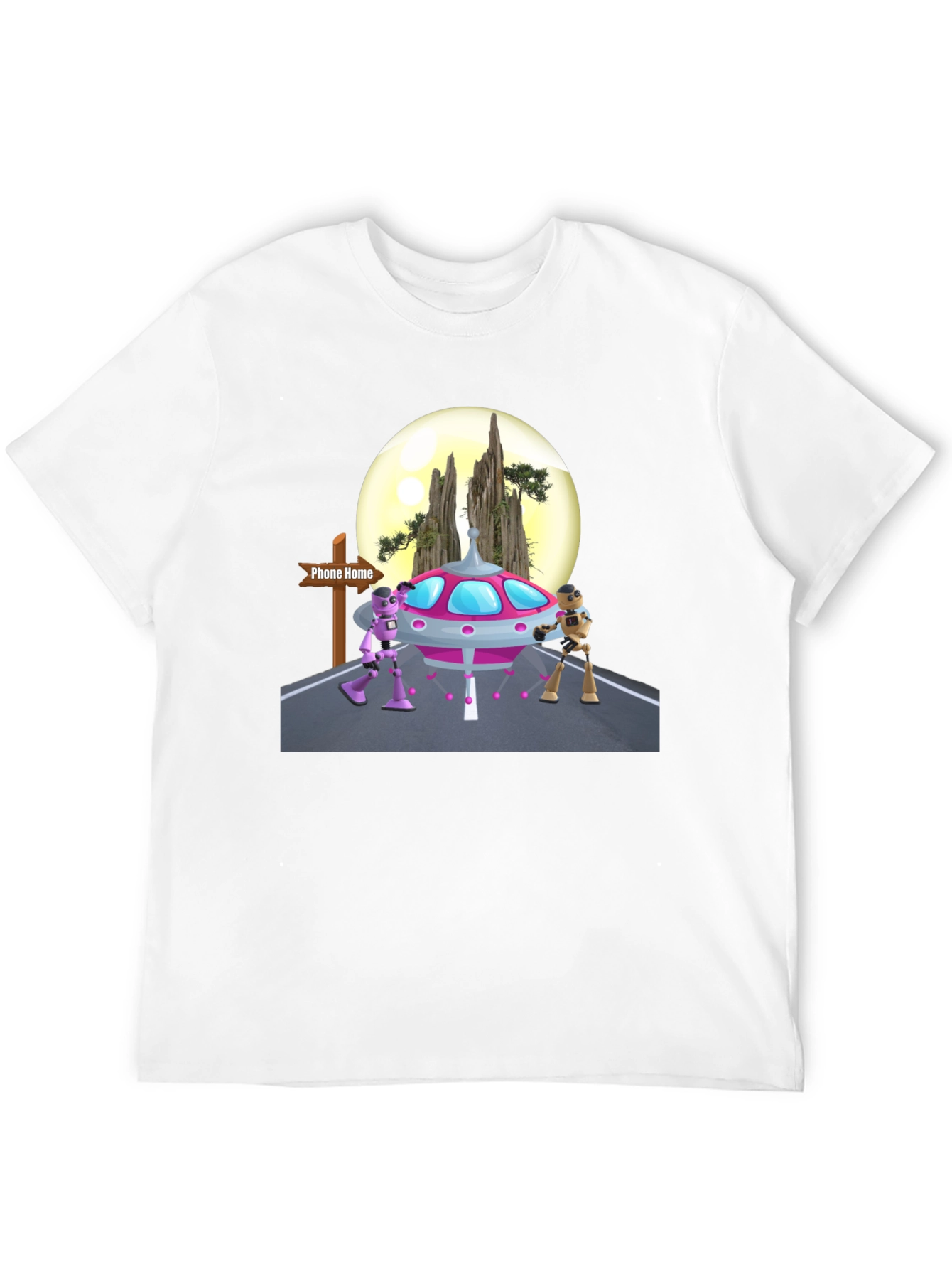 Retro Alien UFO Graphic T-Shirt