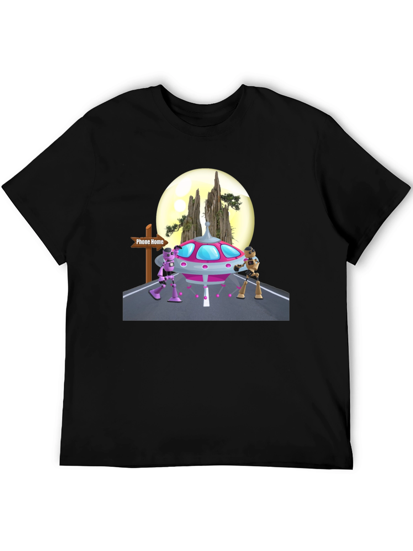 Retro Alien UFO Graphic T-Shirt