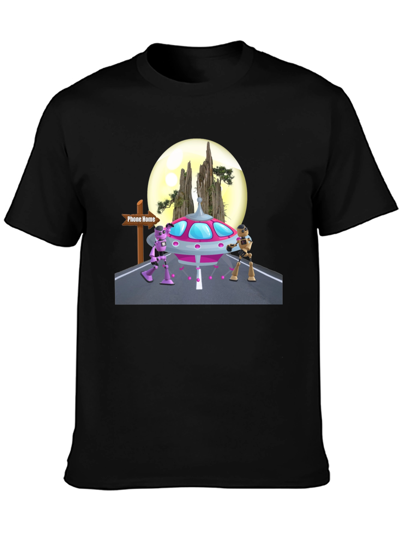 Retro Alien UFO Graphic T-Shirt