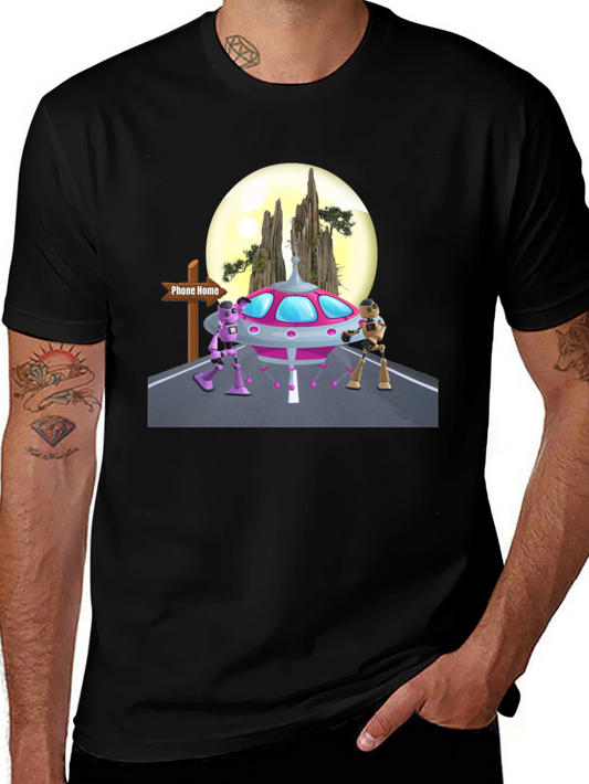 Retro Alien UFO Graphic T-Shirt