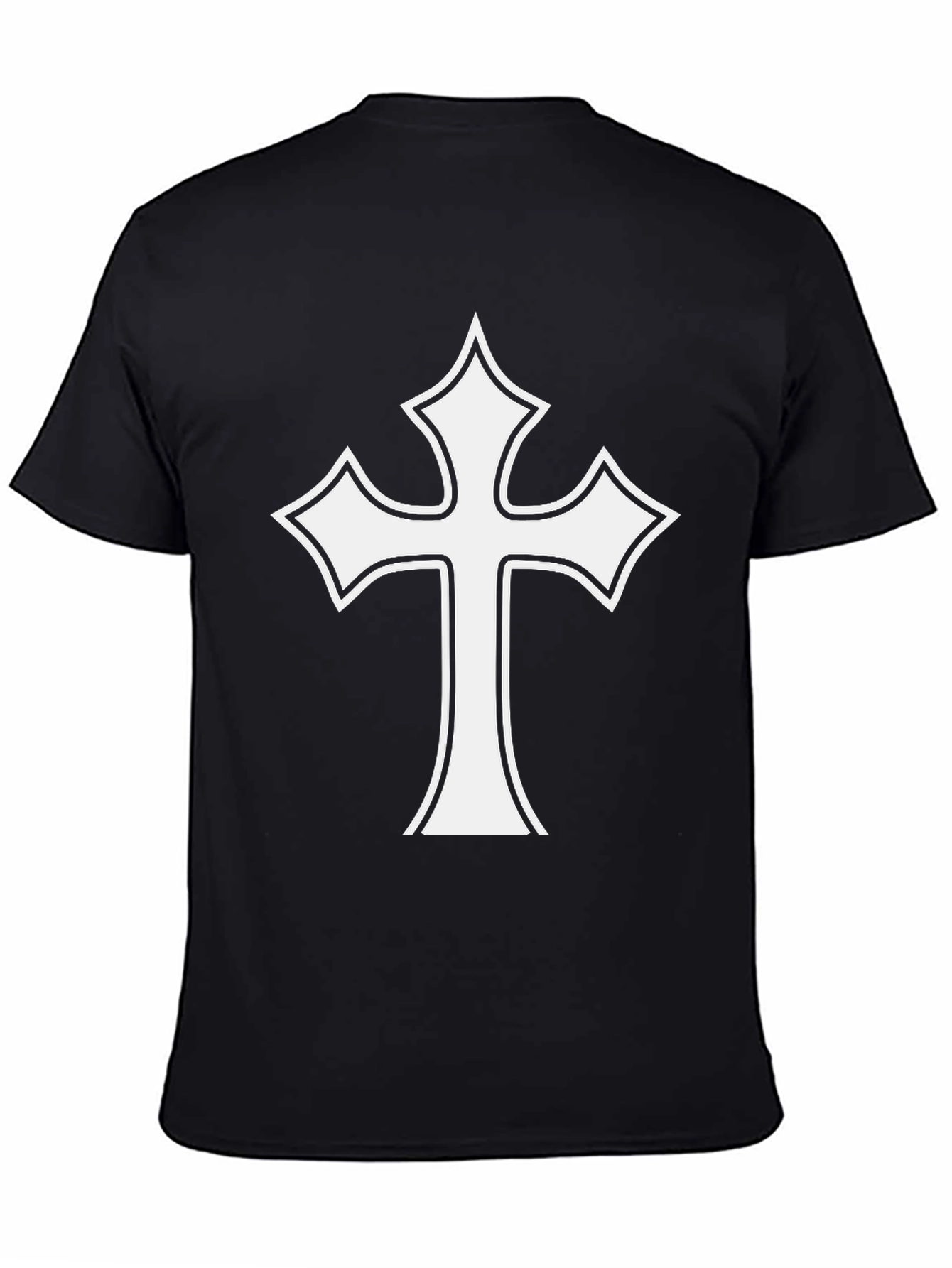 White Cross Graphic Black T-Shirt