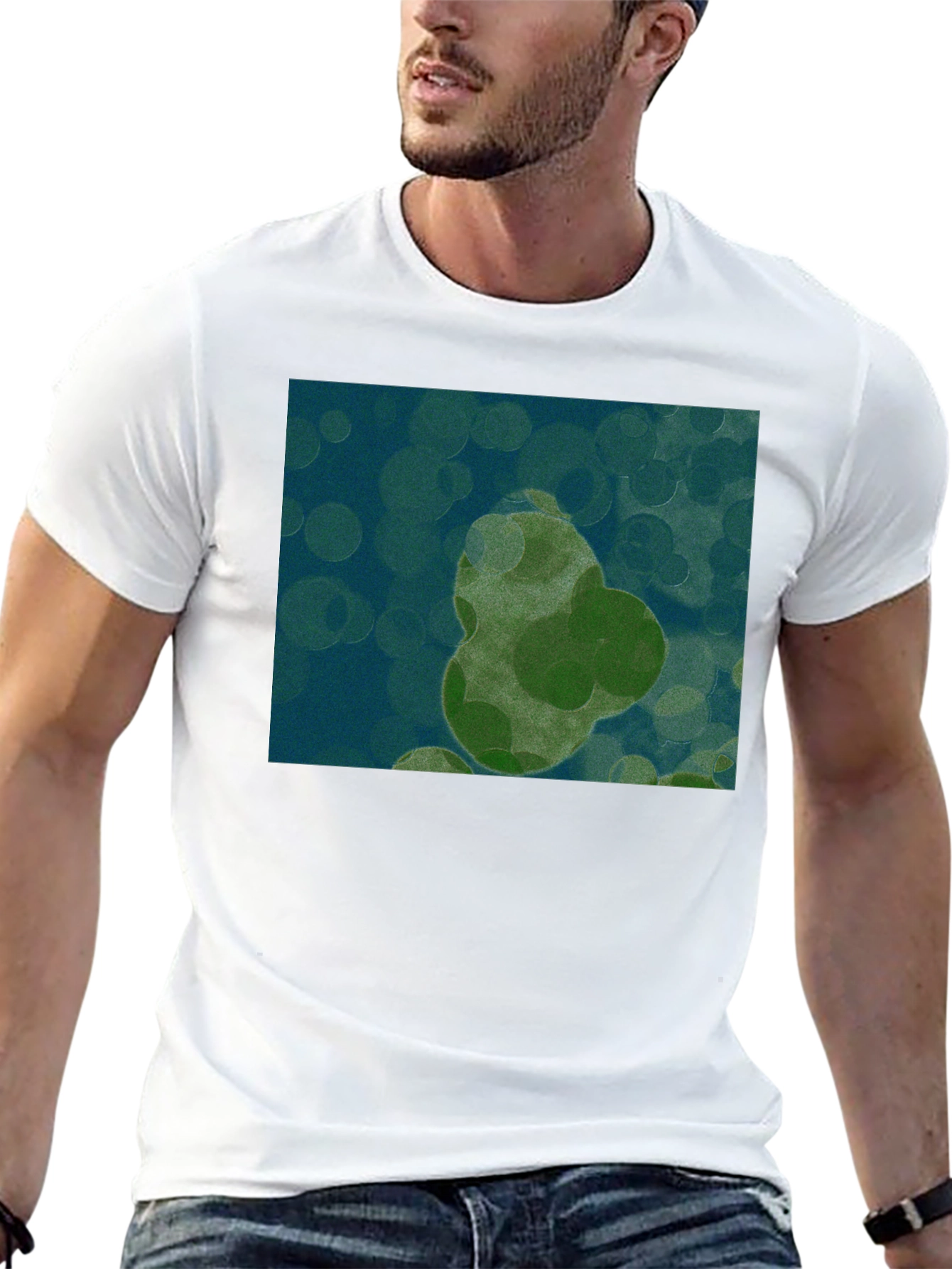 Abstract Pear Print Black T-Shirt