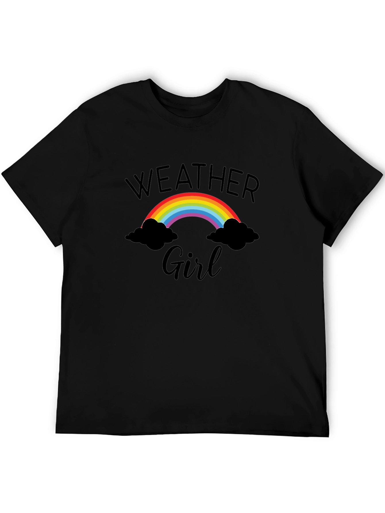 Weather Girl Graphic Tee - Rainbow & Clouds