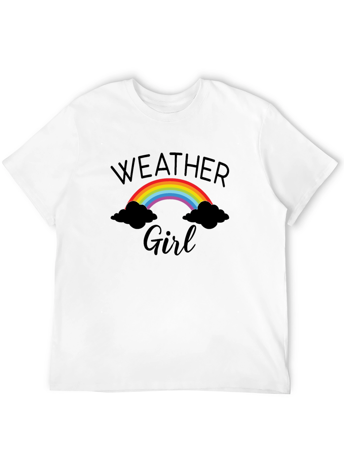 Weather Girl Graphic Tee - Rainbow & Clouds