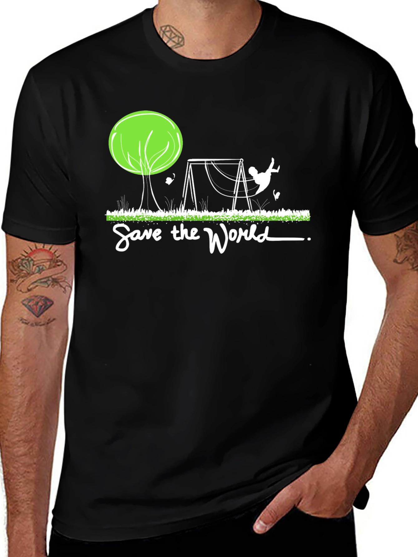 Save the World Graphic Tee - Eco-Friendly Shirt