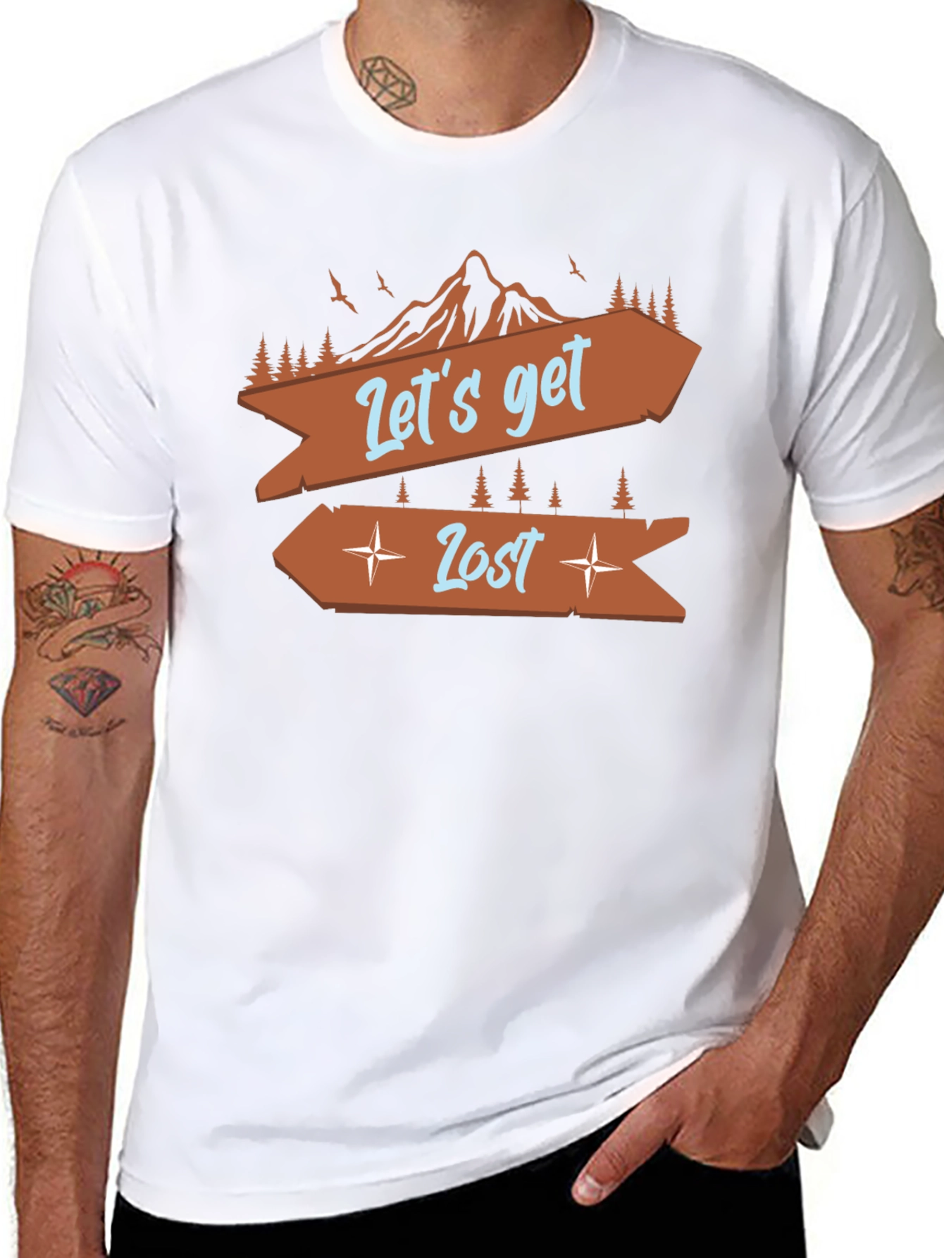 Lets Get Lost Graphic Tee - Adventure Awaits!