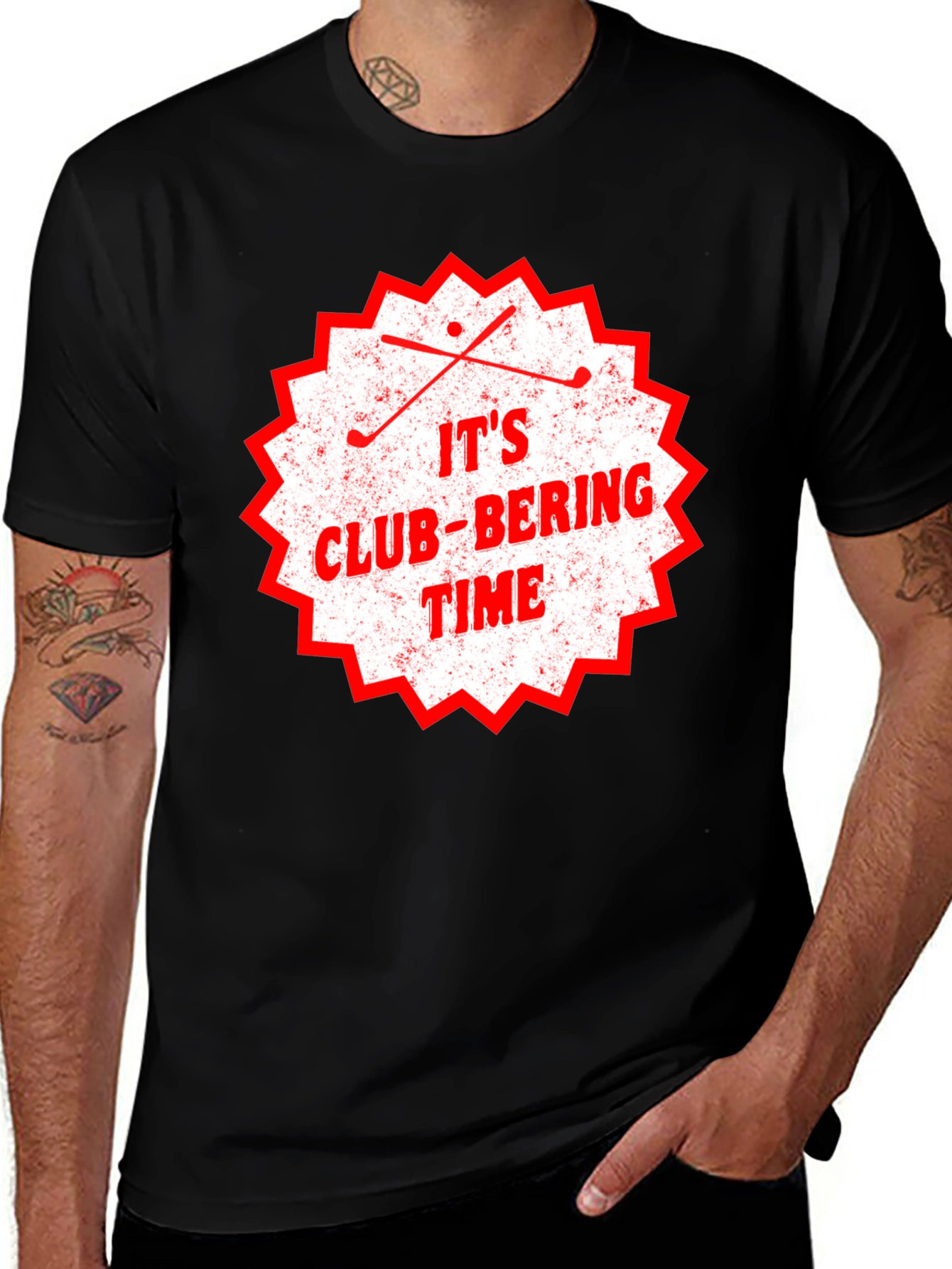 Its Club-Bering Time Mens Black T-Shirt