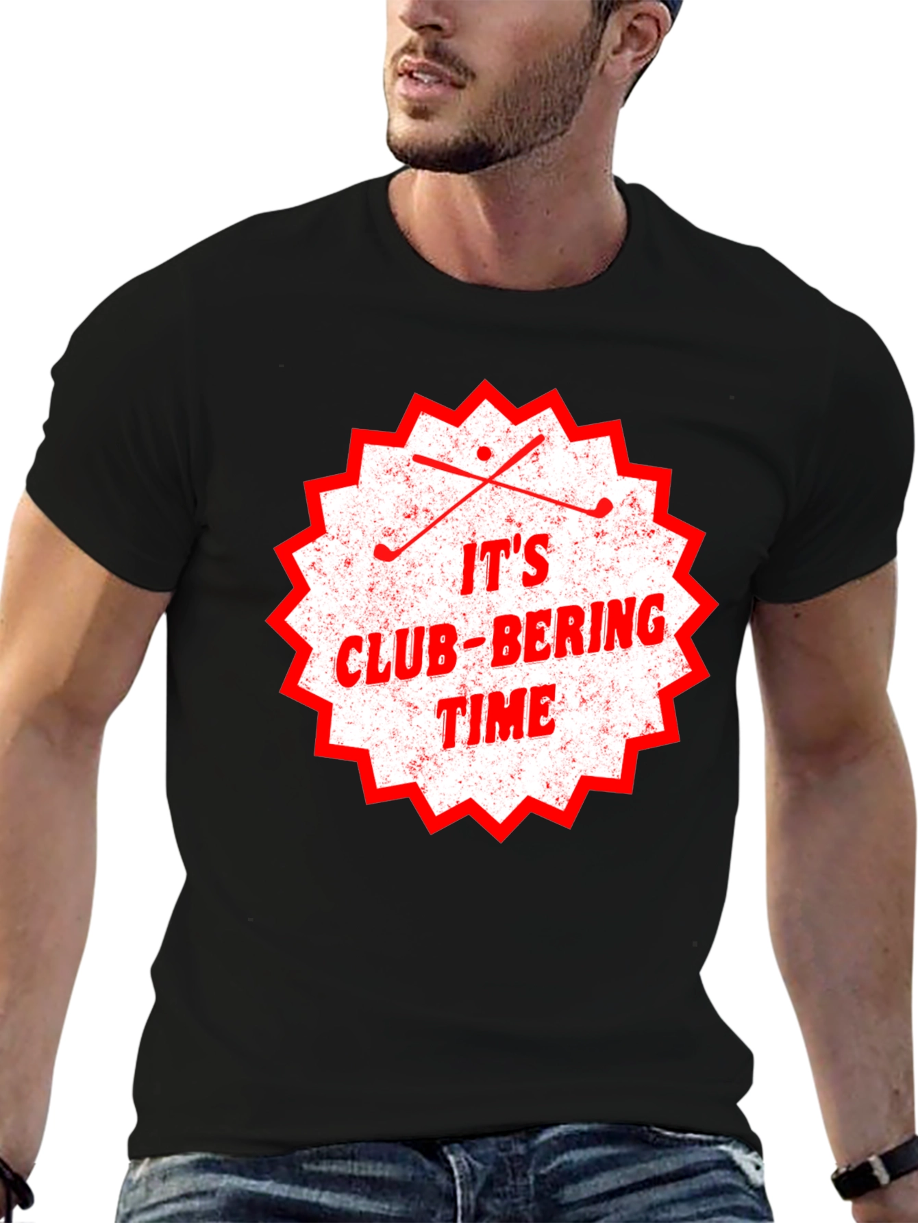 Its Club-Bering Time Mens Black T-Shirt