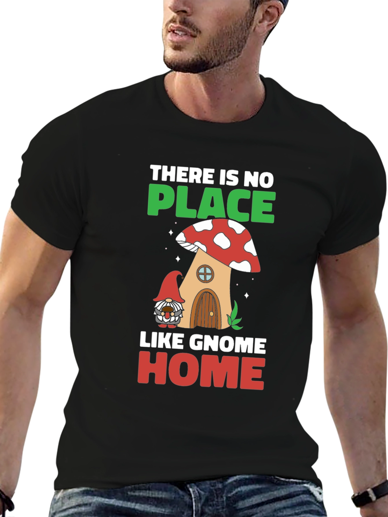 Gnome Home T-Shirt - Mushroom House Graphic Tee