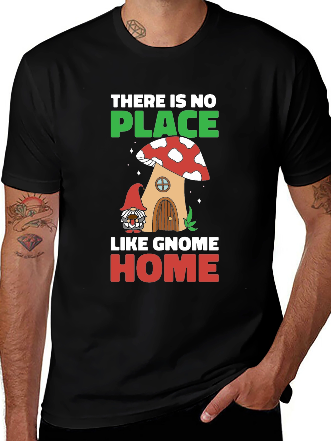 Gnome Home T-Shirt - Mushroom House Graphic Tee