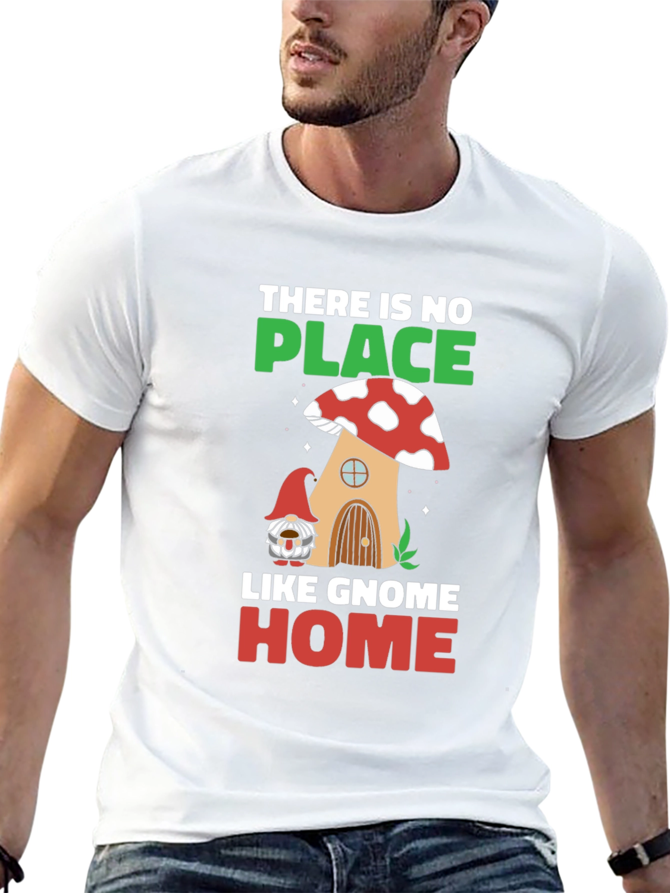 Gnome Home T-Shirt - Mushroom House Graphic Tee