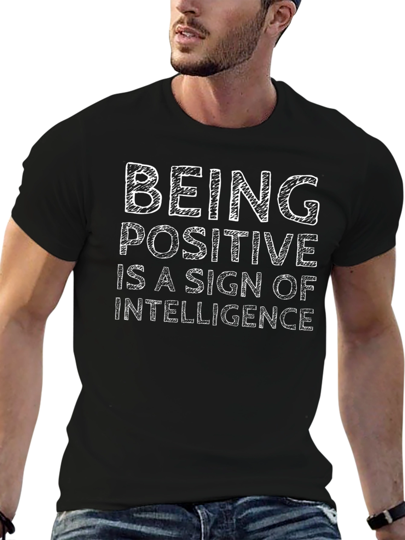 Being Positive Intelligence Black Graphic Tee