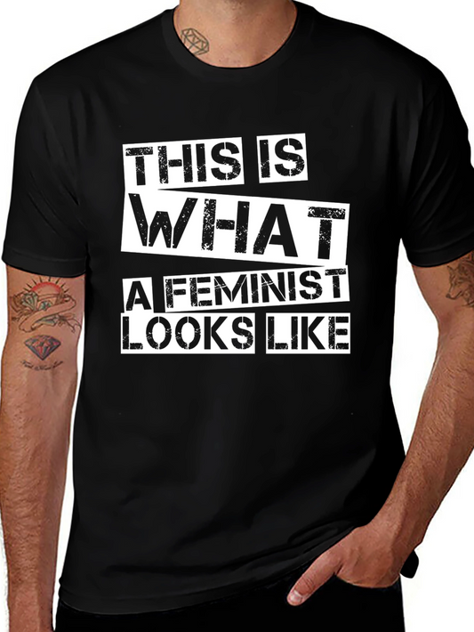 Feminist Slogan Graphic Tee - Black
