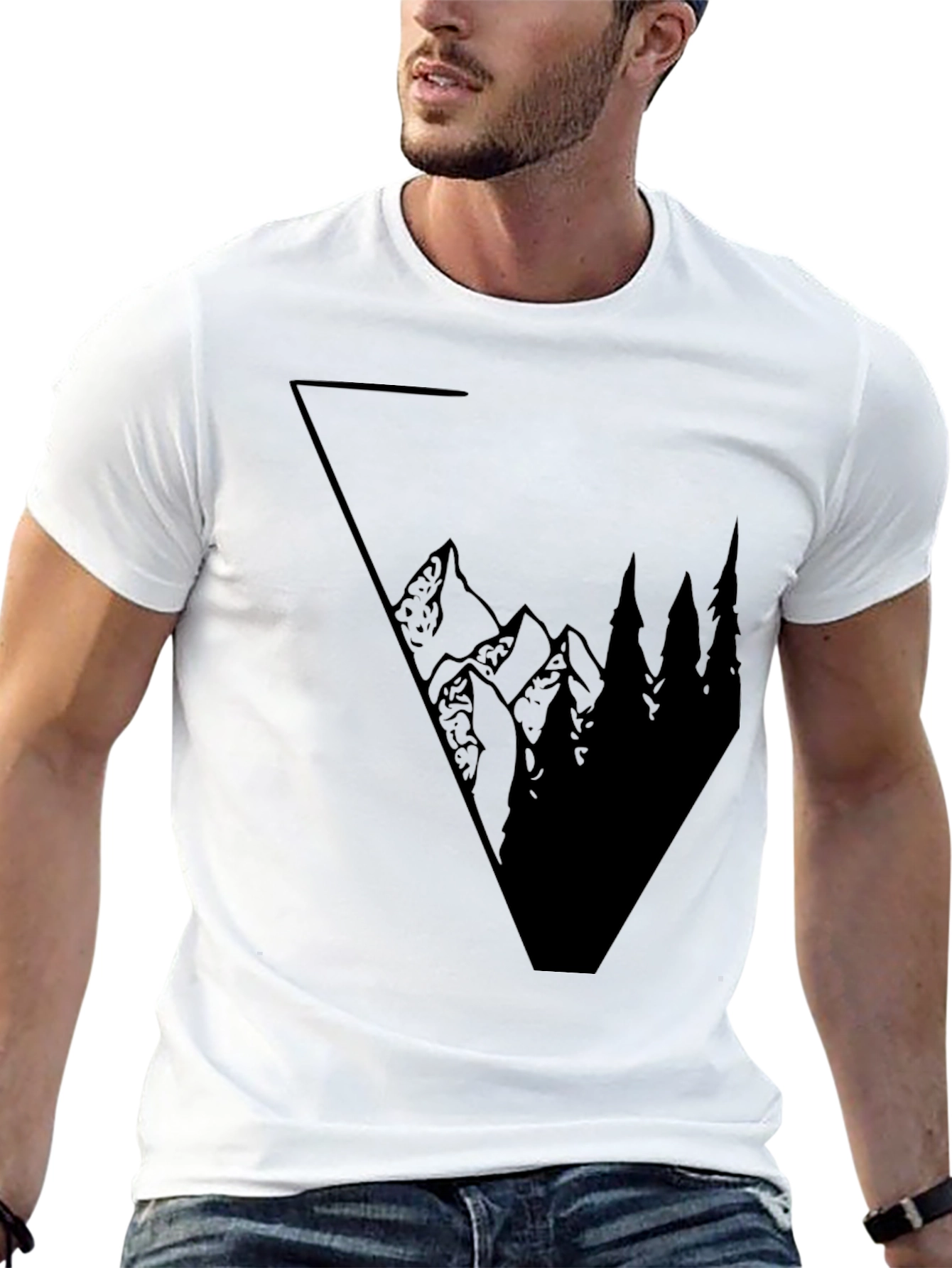 Mountain Triangle Graphic Black Tee
