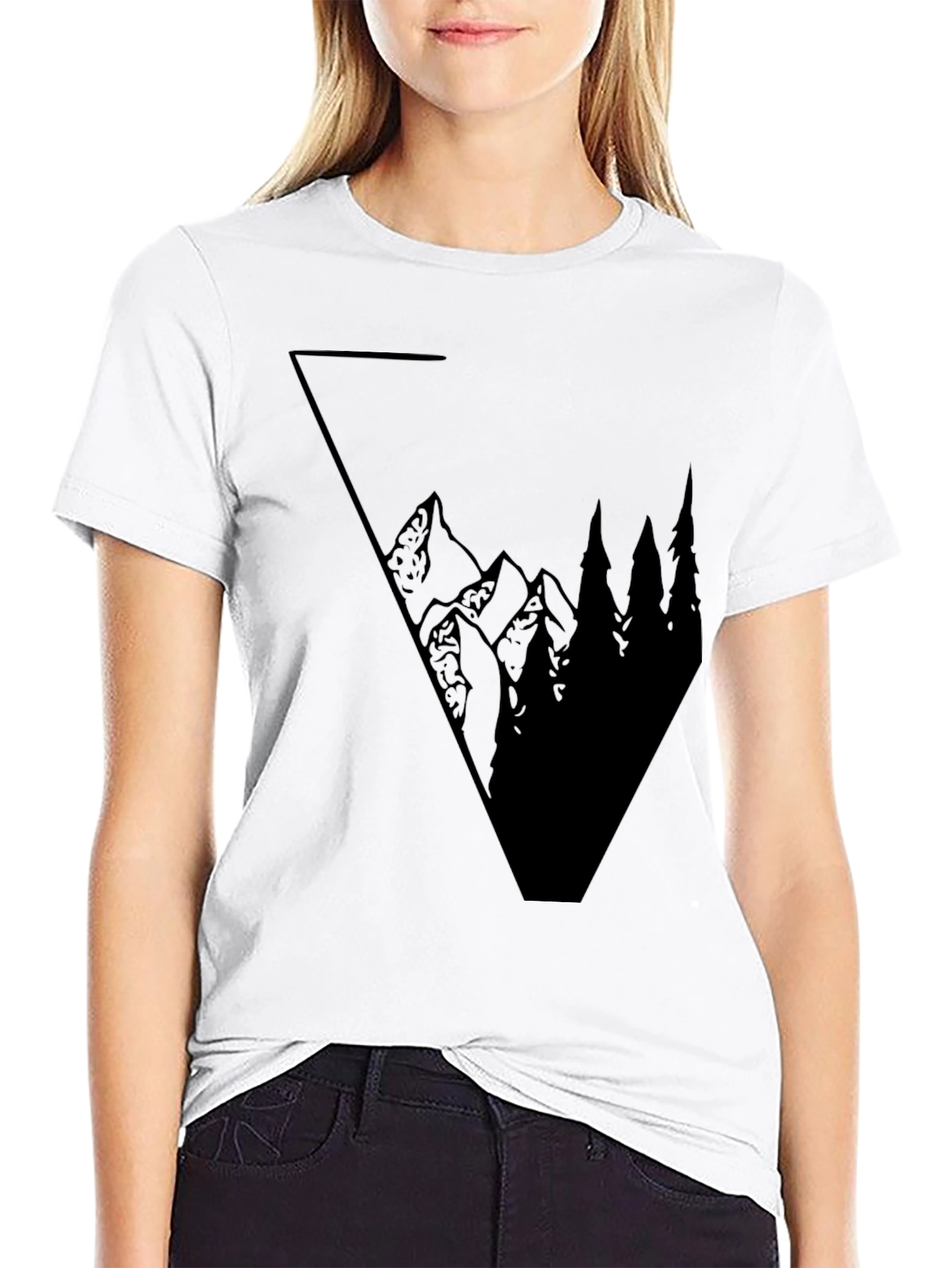 Mountain Triangle Graphic Black Tee