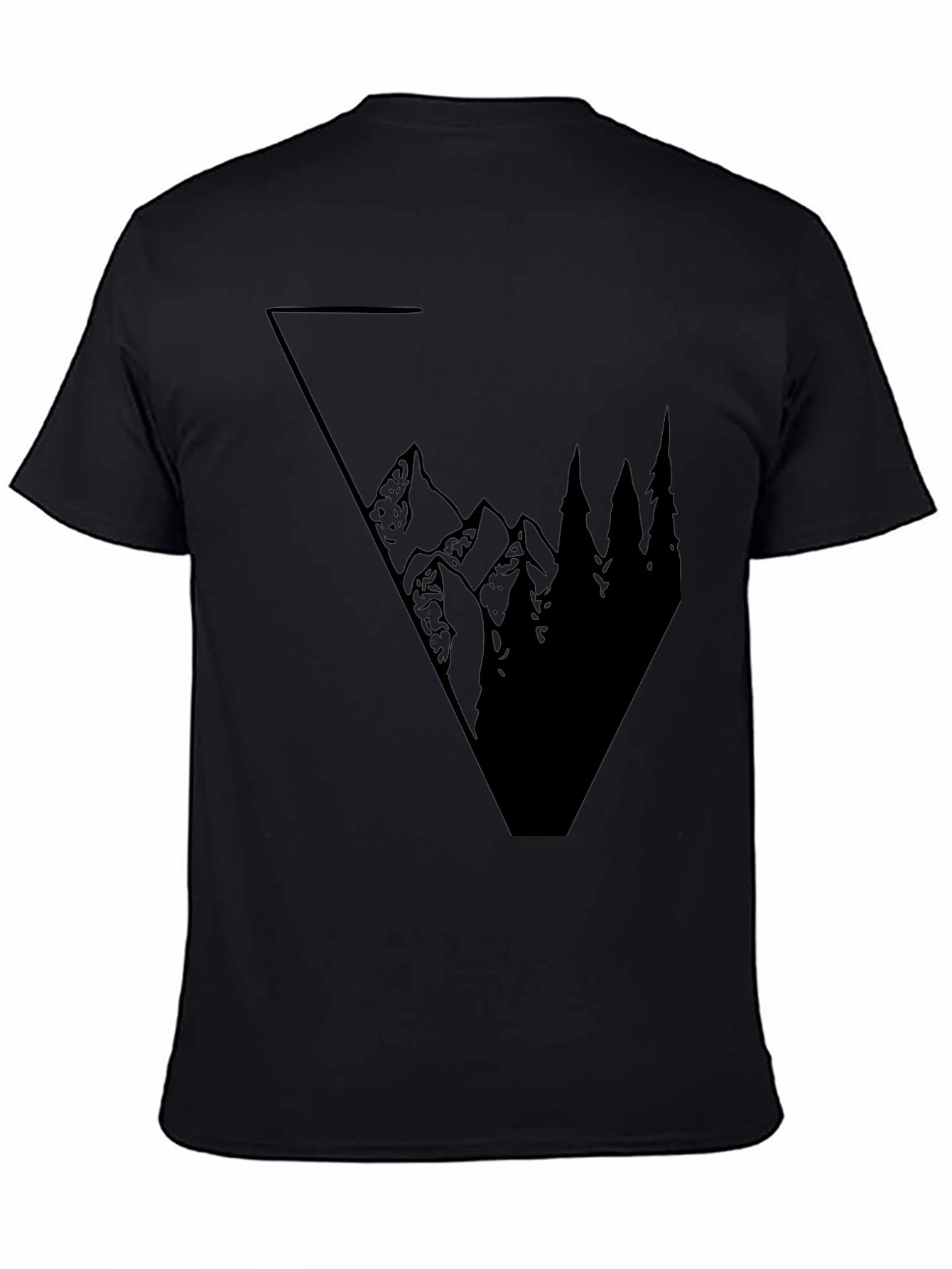 Mountain Triangle Graphic Black Tee