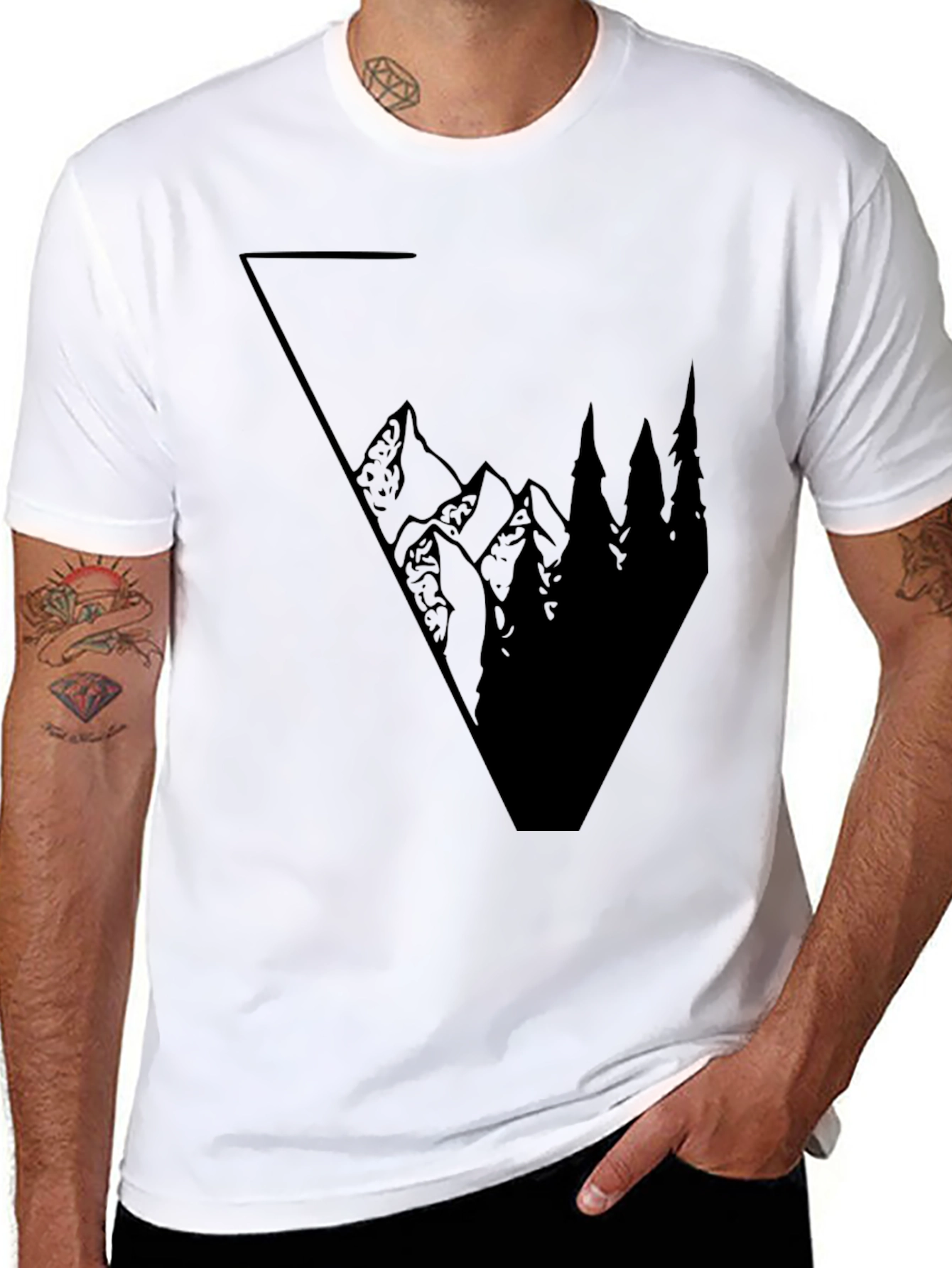 Mountain Triangle Graphic Black Tee
