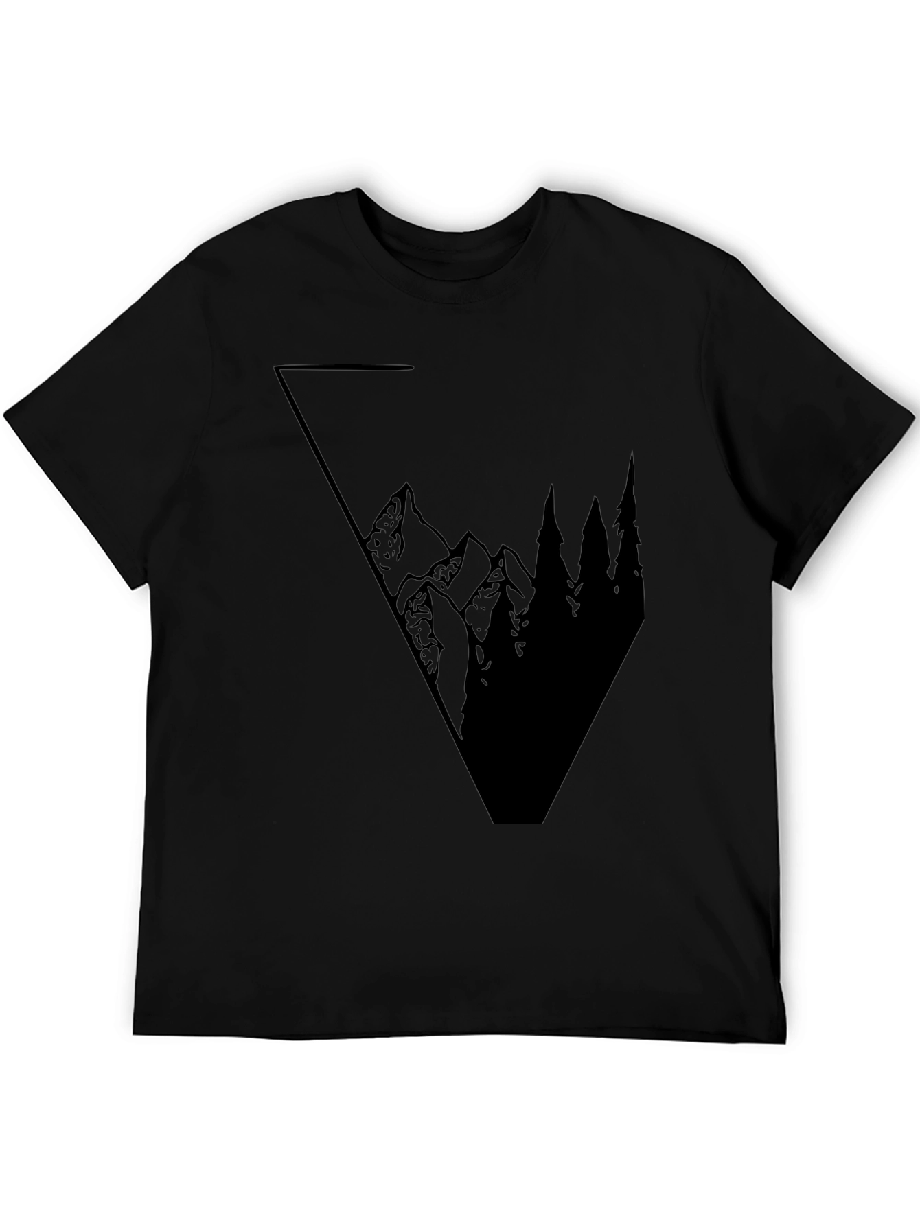 Mountain Triangle Graphic Black Tee