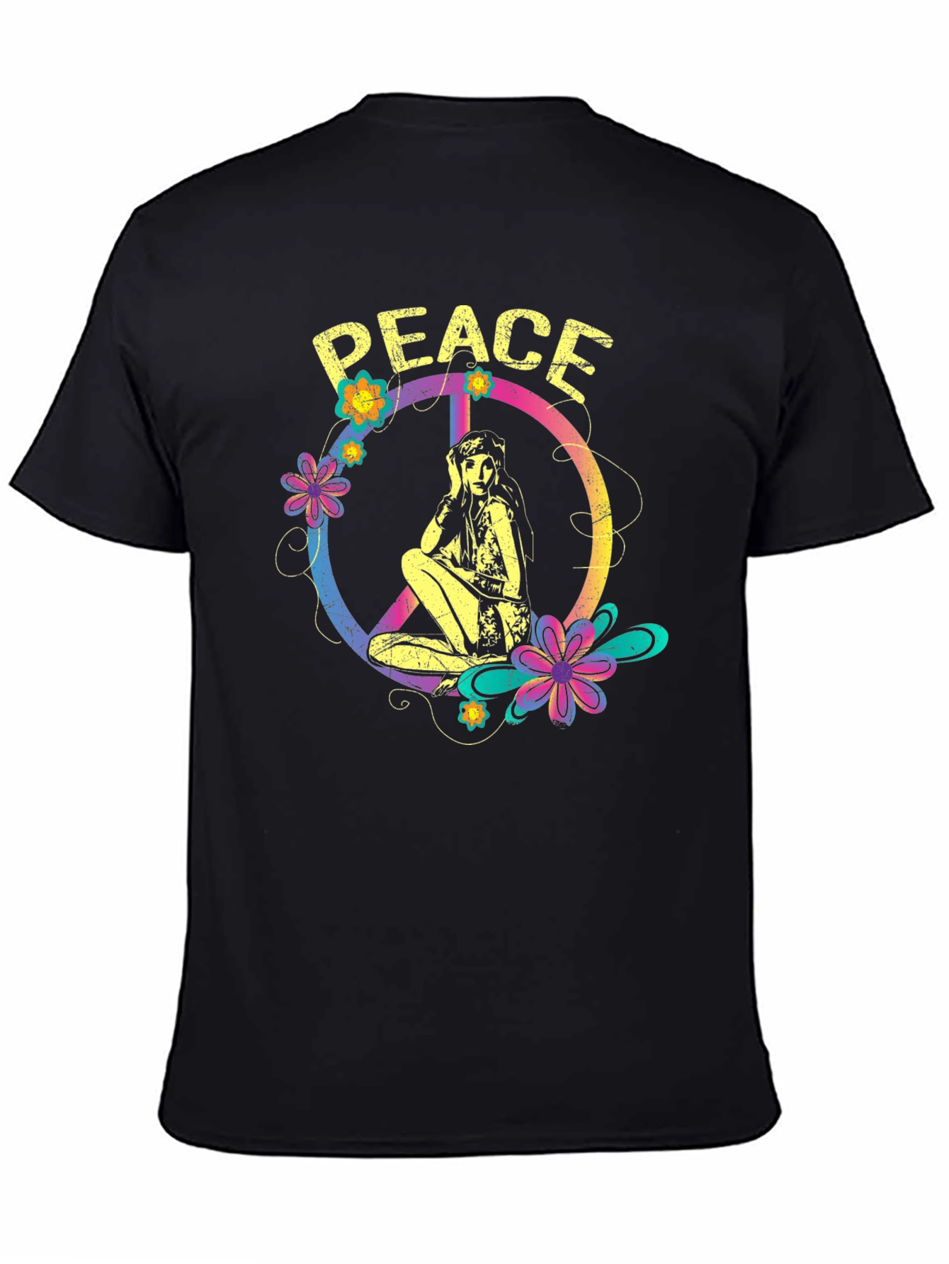Peace Sign Girl Graphic T-Shirt