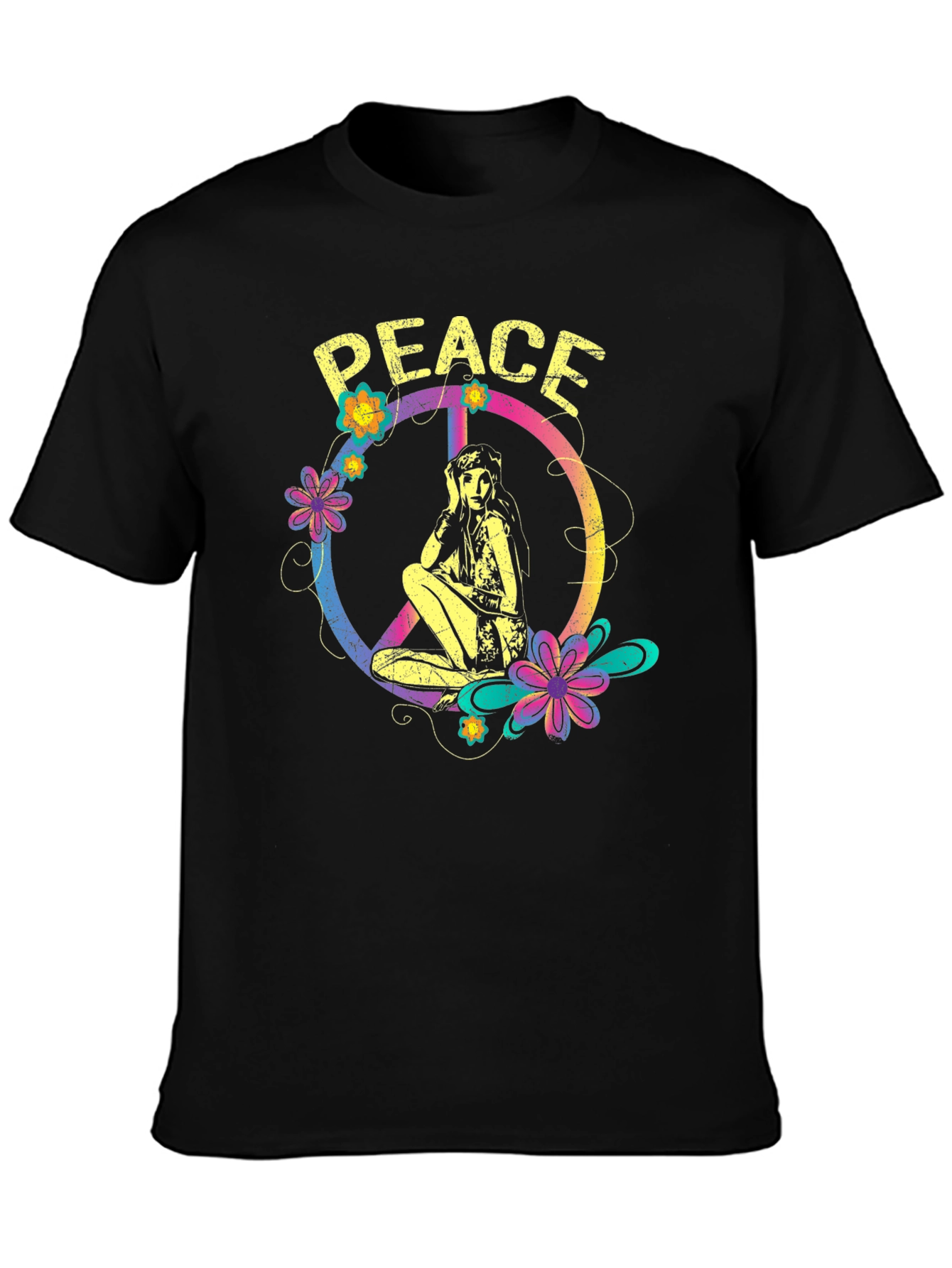 Peace Sign Girl Graphic T-Shirt