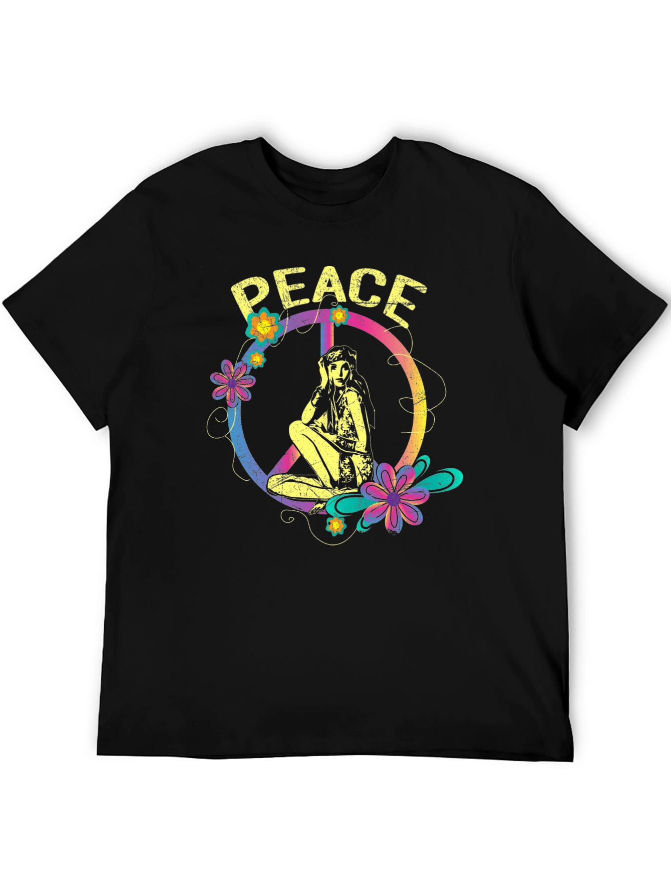 Peace Sign Girl Graphic T-Shirt