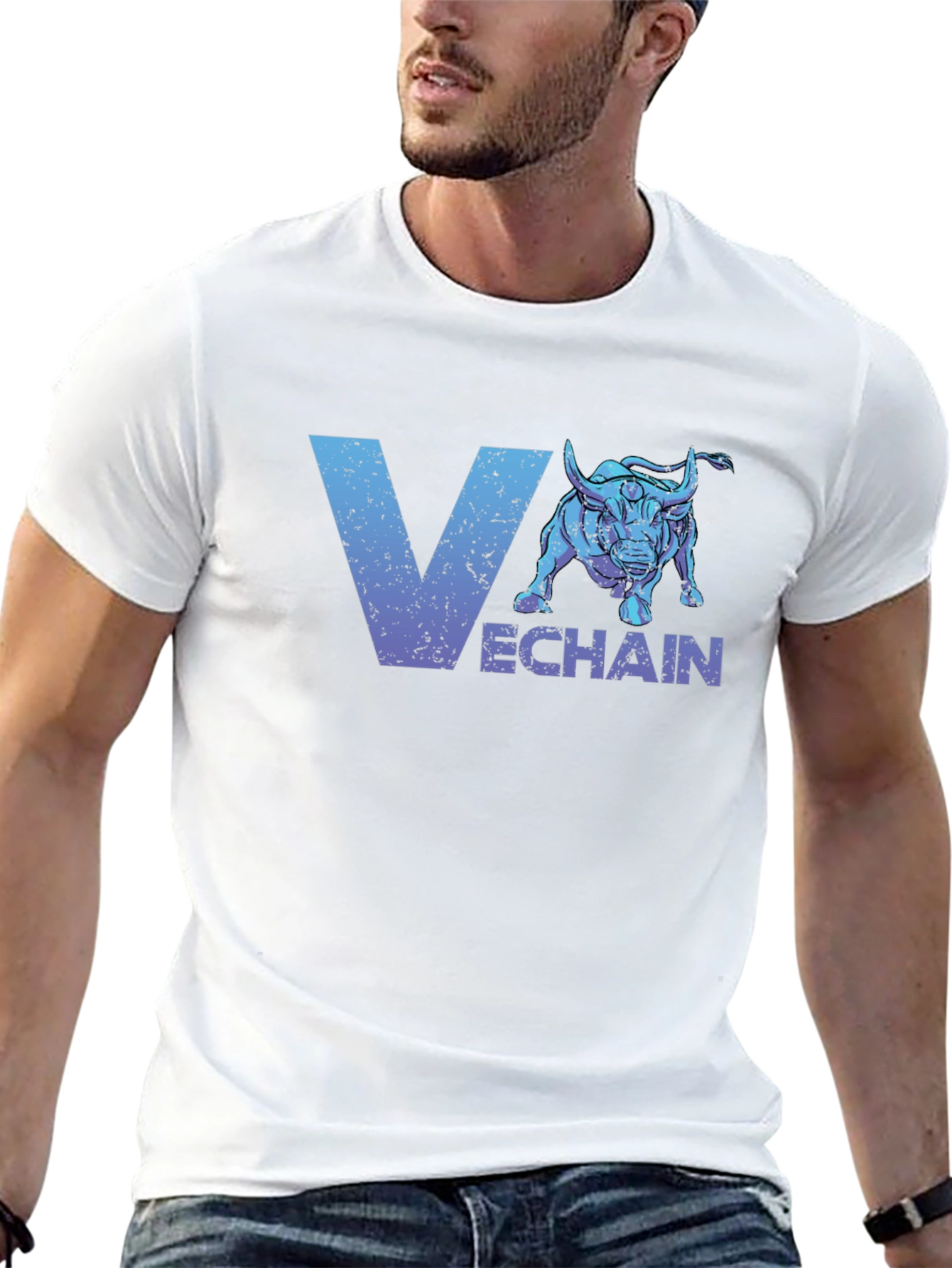 VeChain Bull Logo Graphic Black T-Shirt