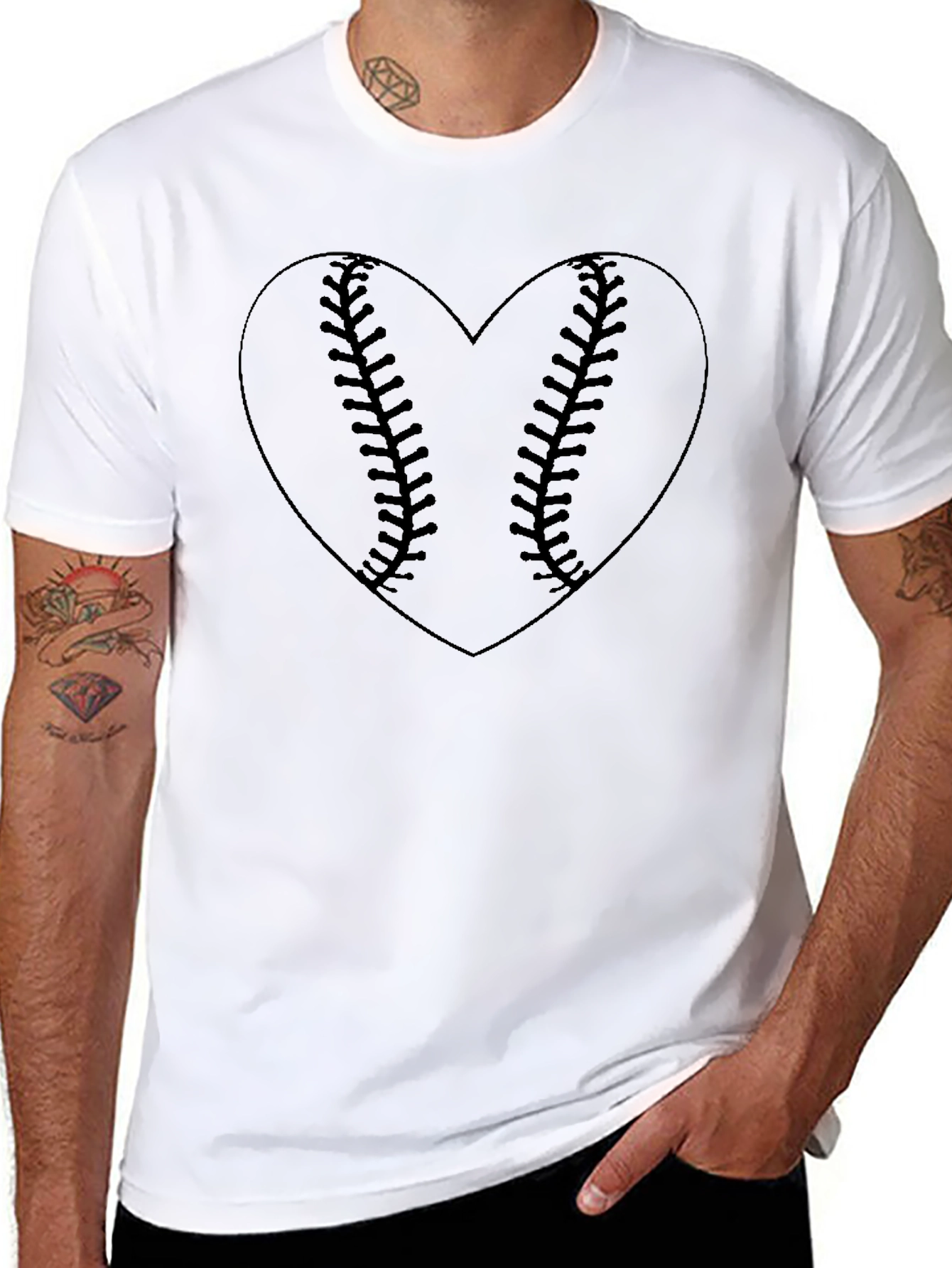 Baseball Heart Graphic Tee - Sporty Casual Style