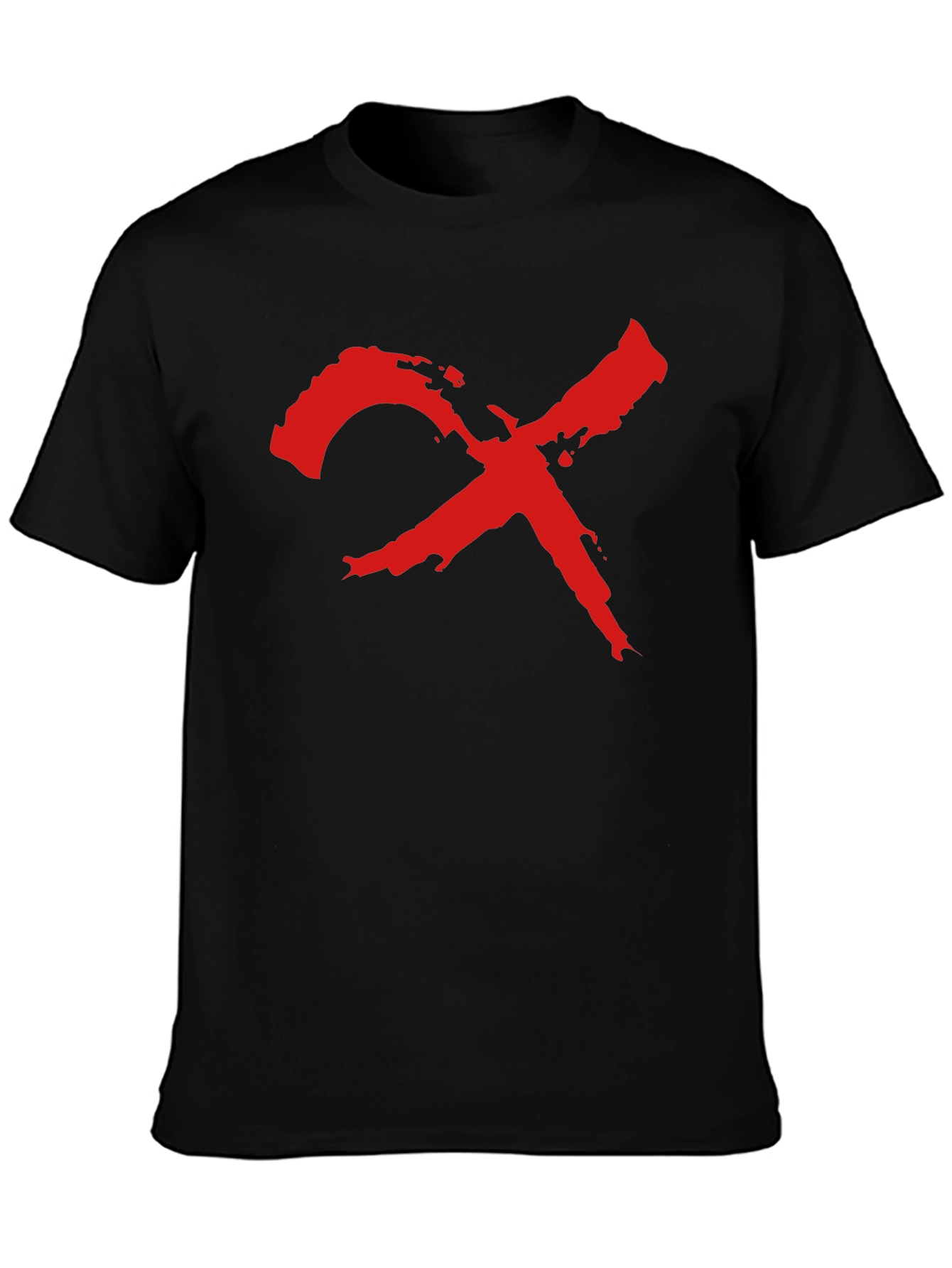 Edgy Graphic Tee - Red X on Black