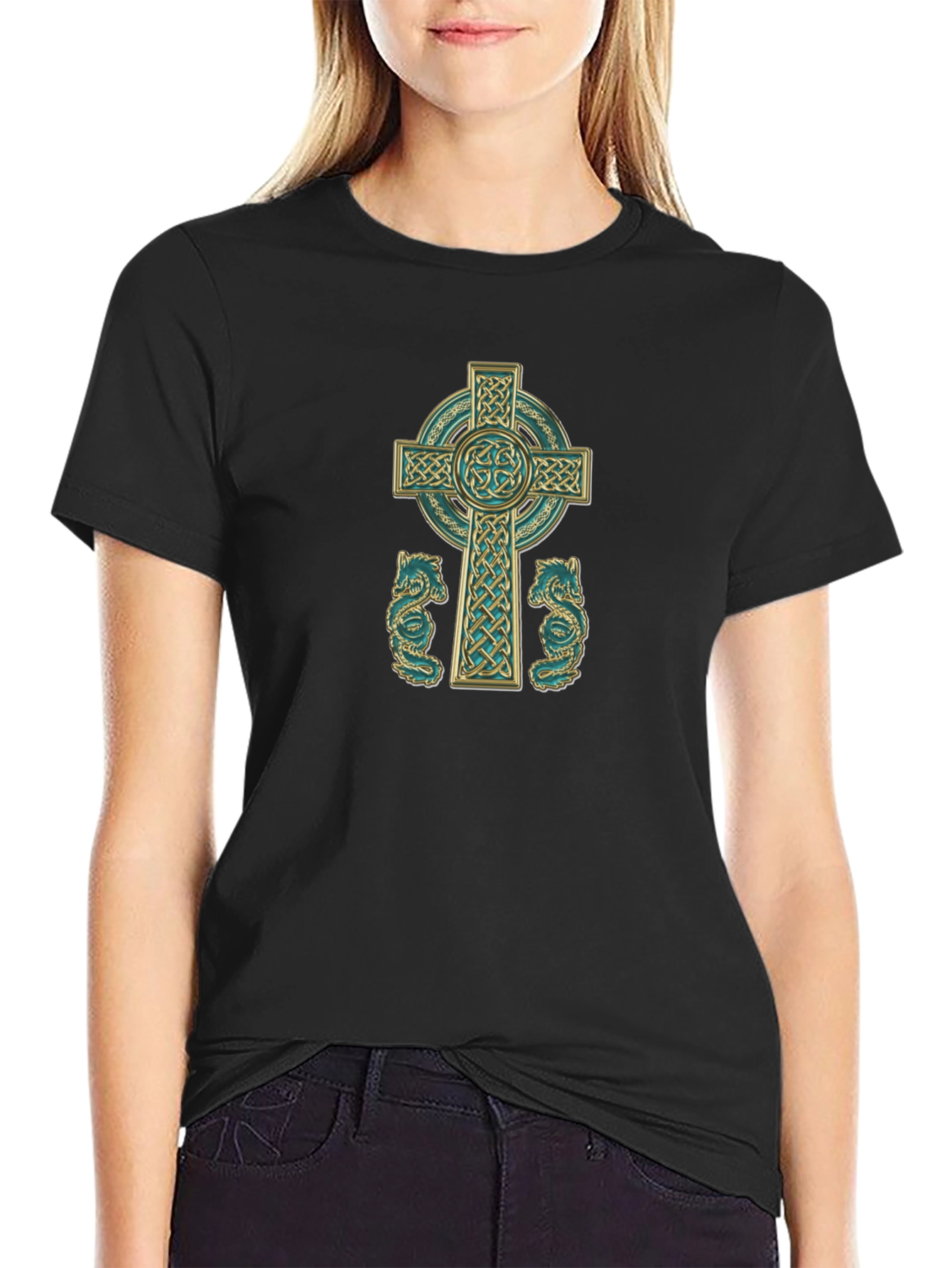 Celtic Knot Cross Graphic T-Shirt