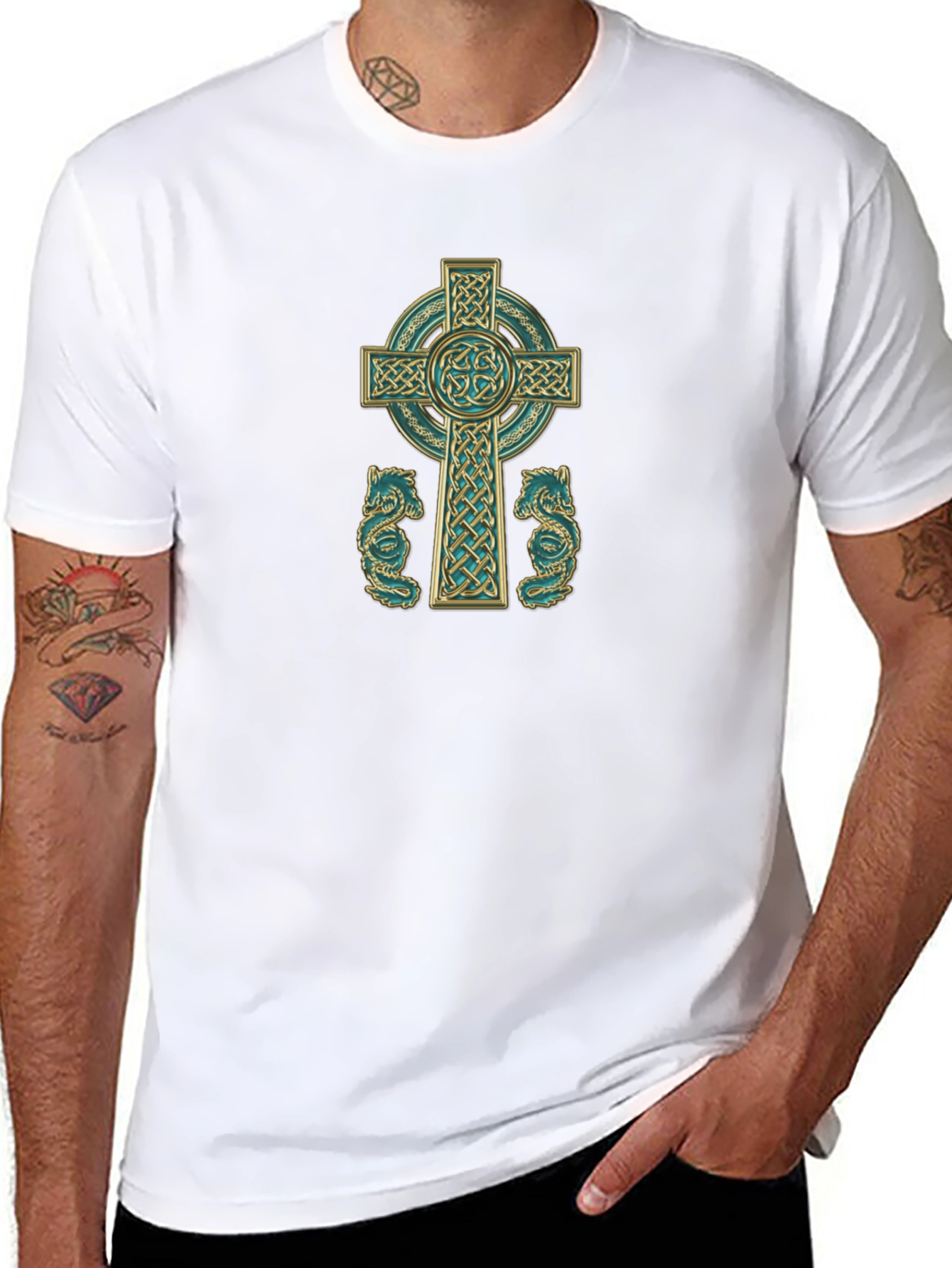 Celtic Knot Cross Graphic T-Shirt
