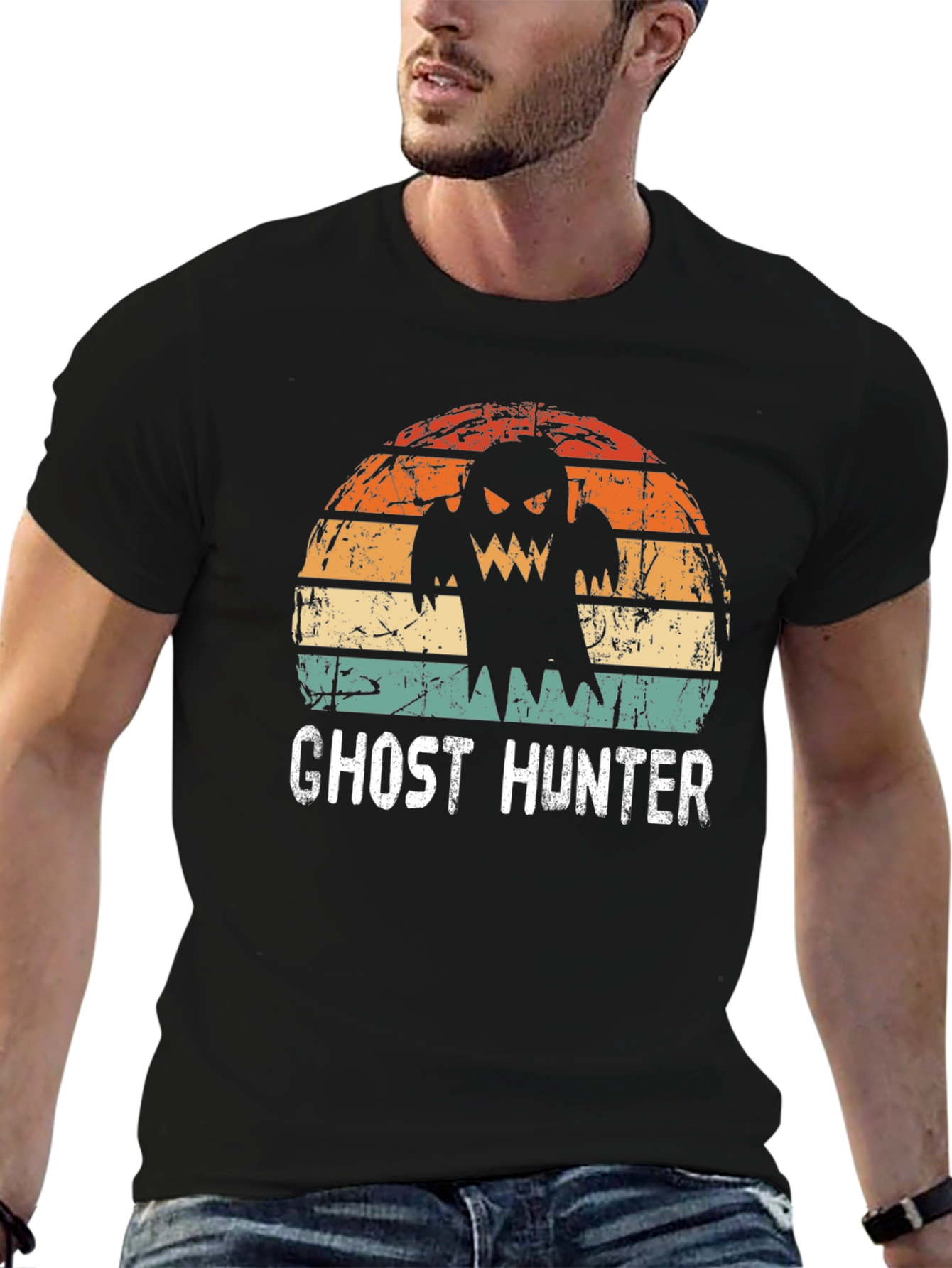 Ghost Hunter Retro Graphic T-Shirt