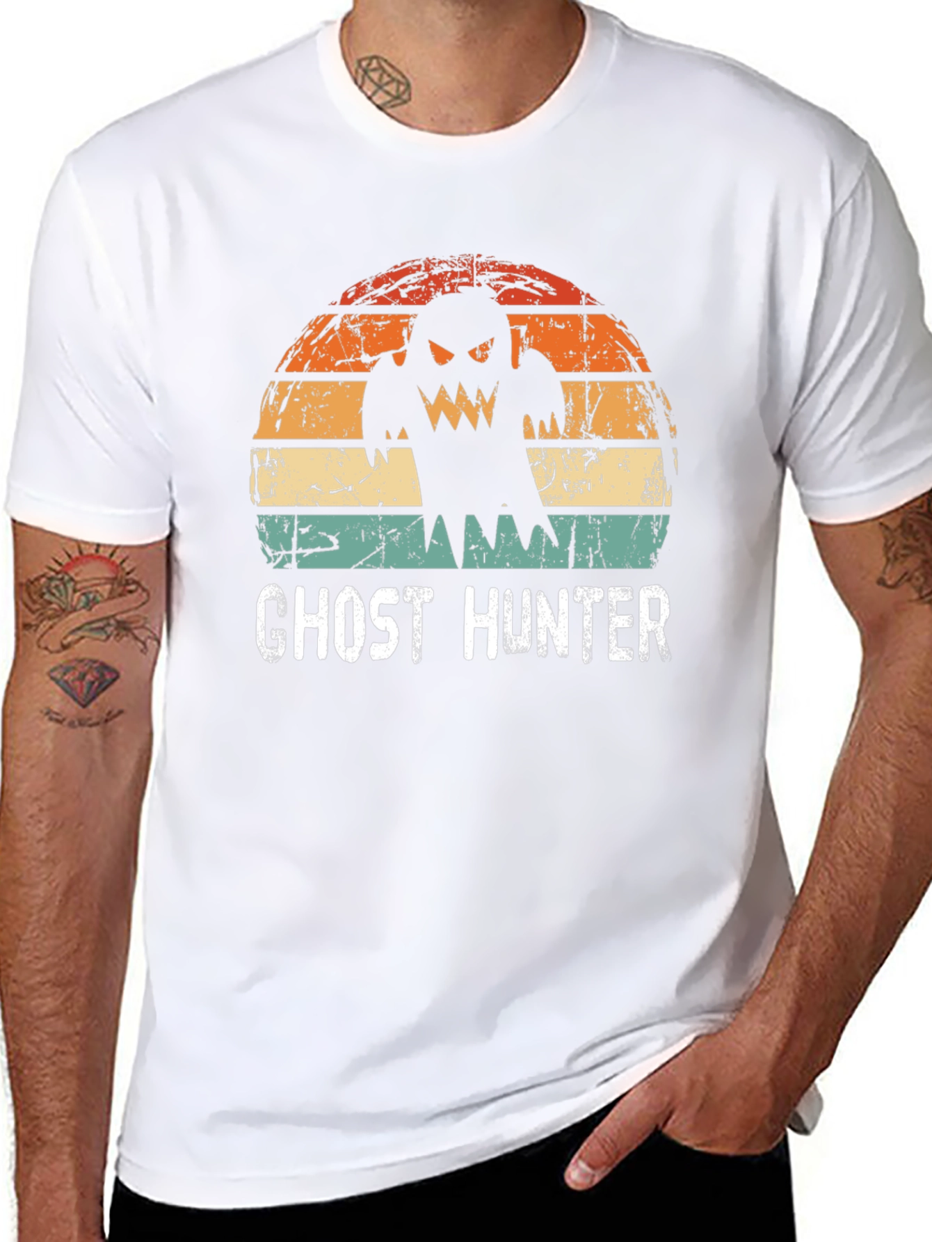 Ghost Hunter Retro Graphic T-Shirt
