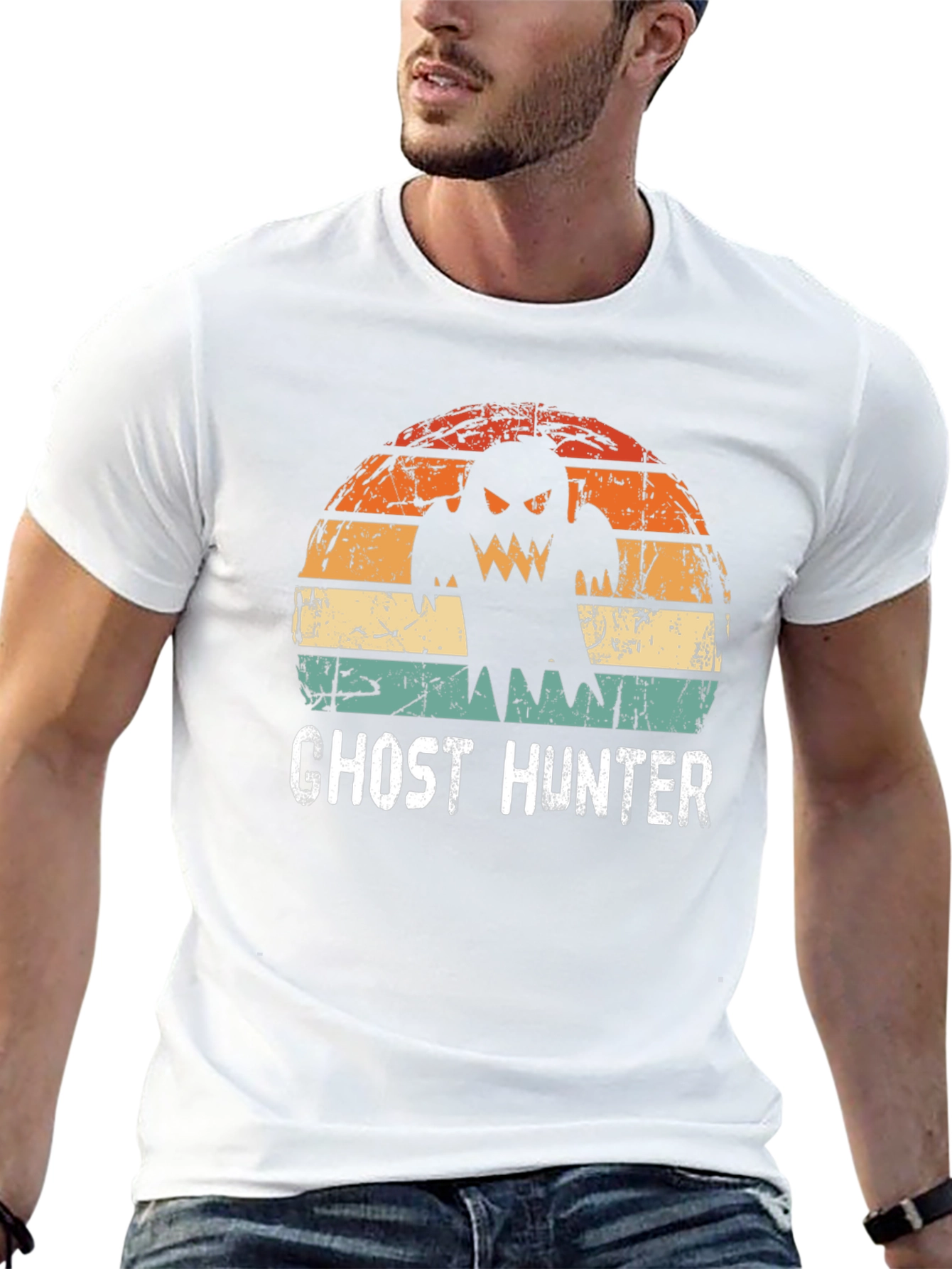 Ghost Hunter Retro Graphic T-Shirt
