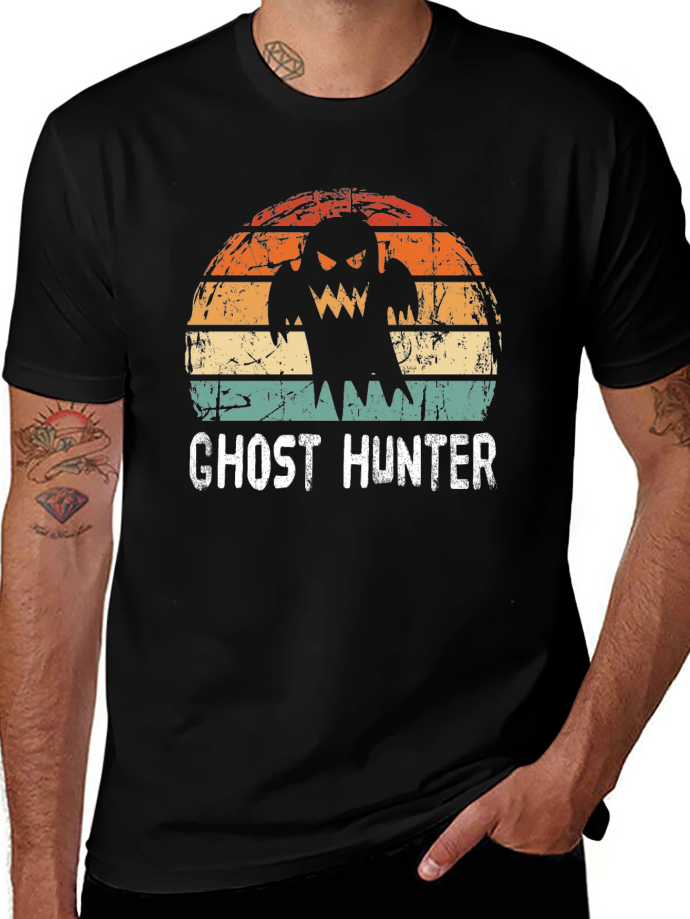 Ghost Hunter Retro Graphic T-Shirt