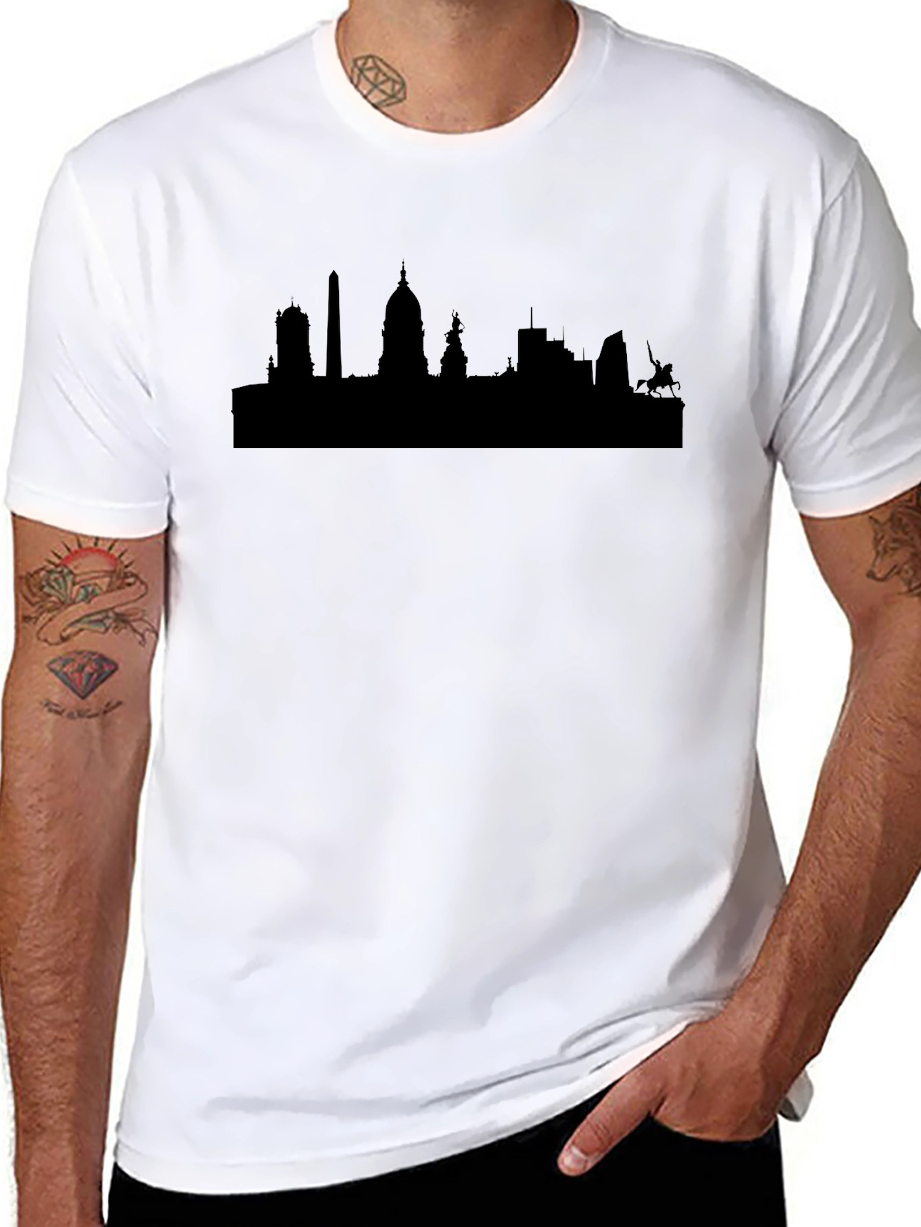 Cityscape Silhouette T-Shirt - Classic Black Tee