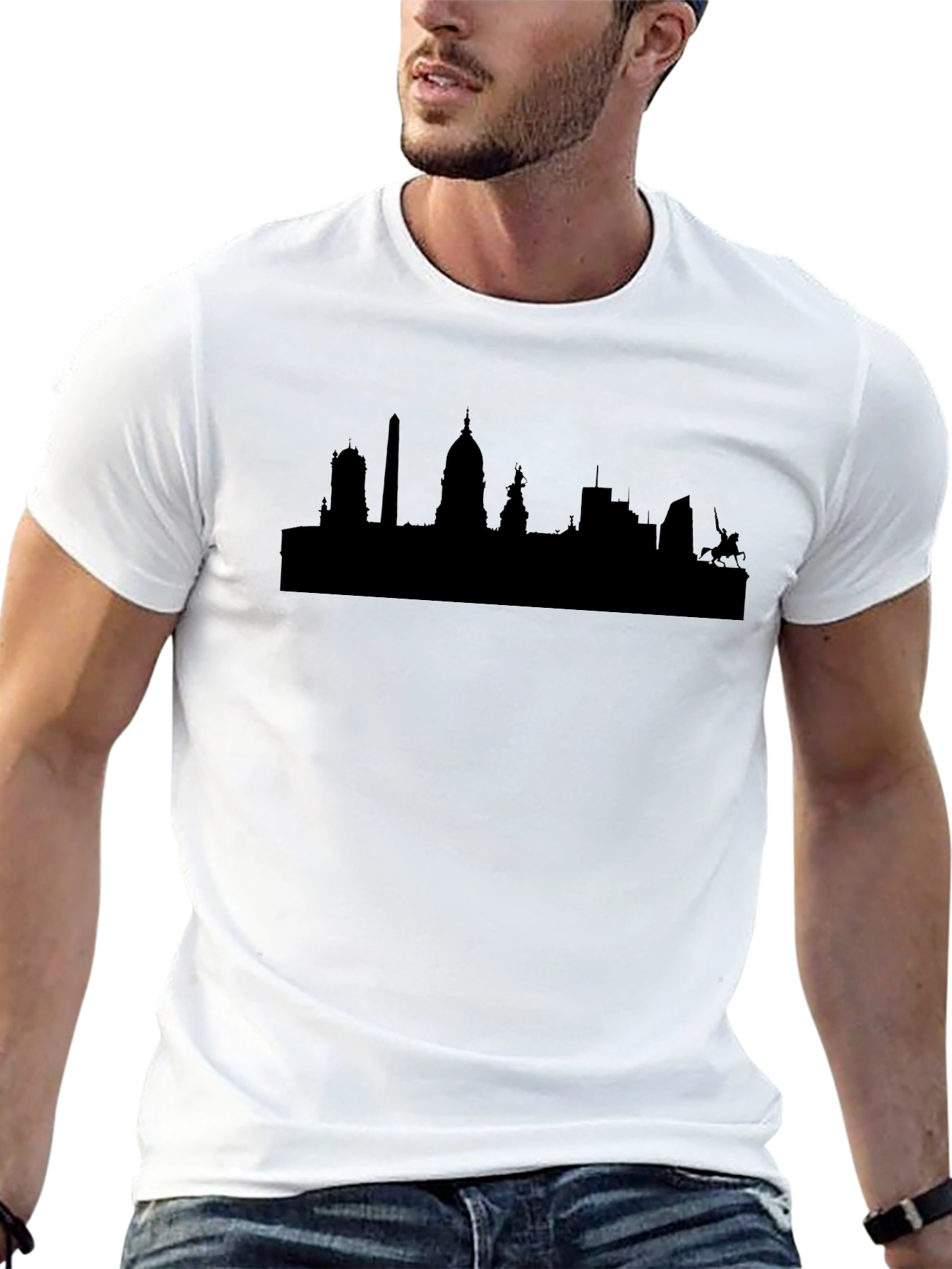 Cityscape Silhouette T-Shirt - Classic Black Tee