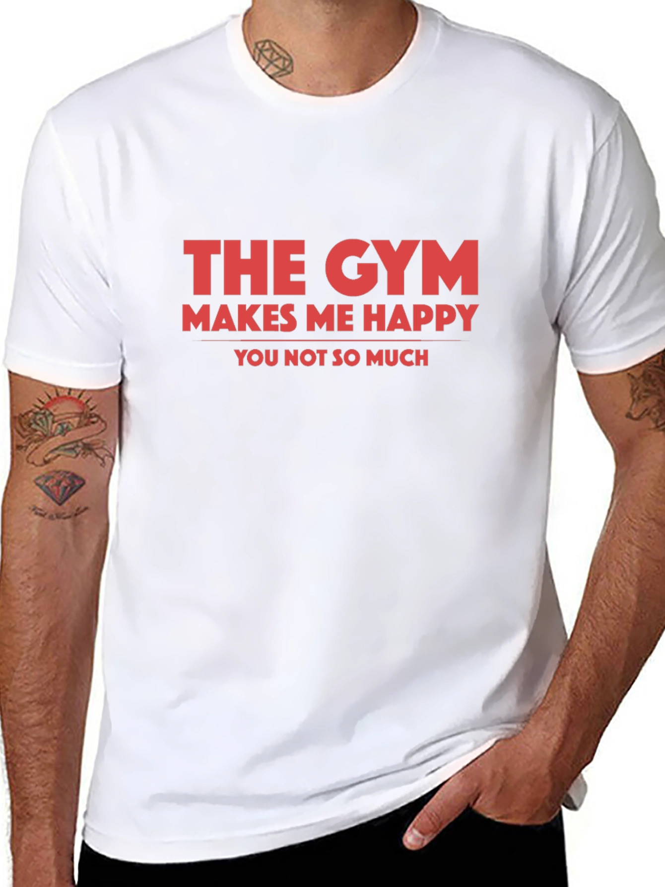 Gym Makes Me Happy Graphic Tee - Black