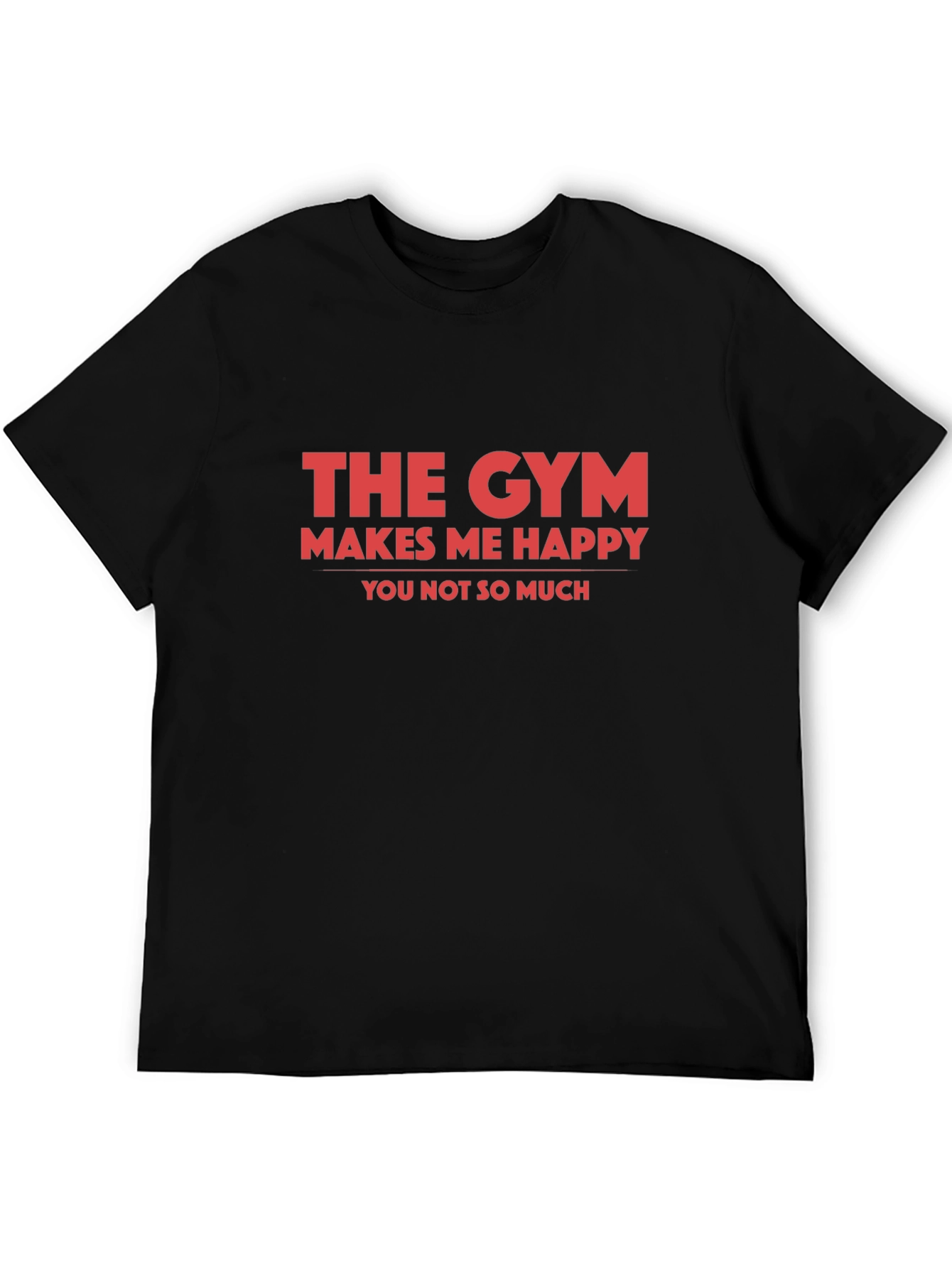 Gym Makes Me Happy Graphic Tee - Black
