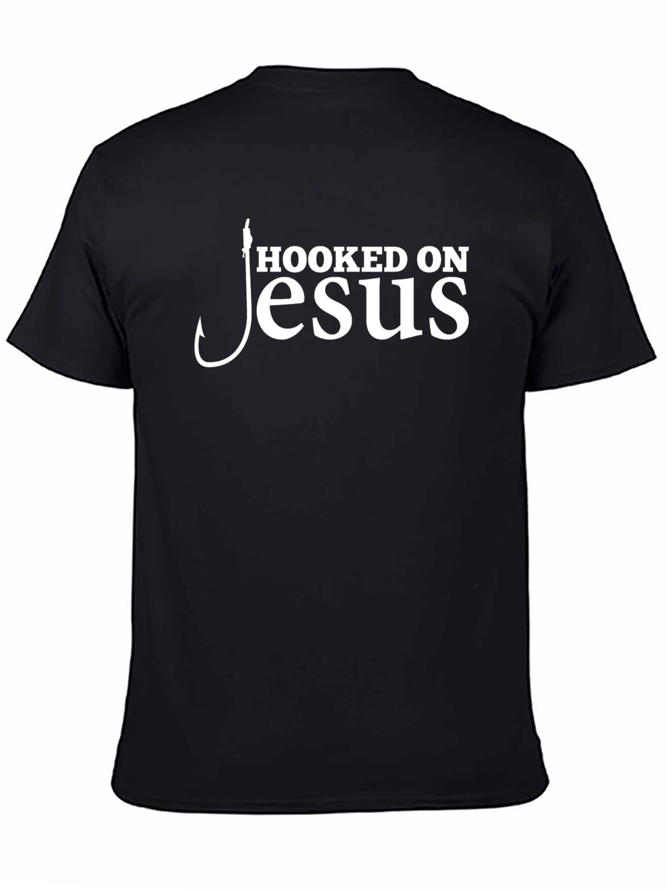 Hooked On Jesus Christian Graphic T-Shirt