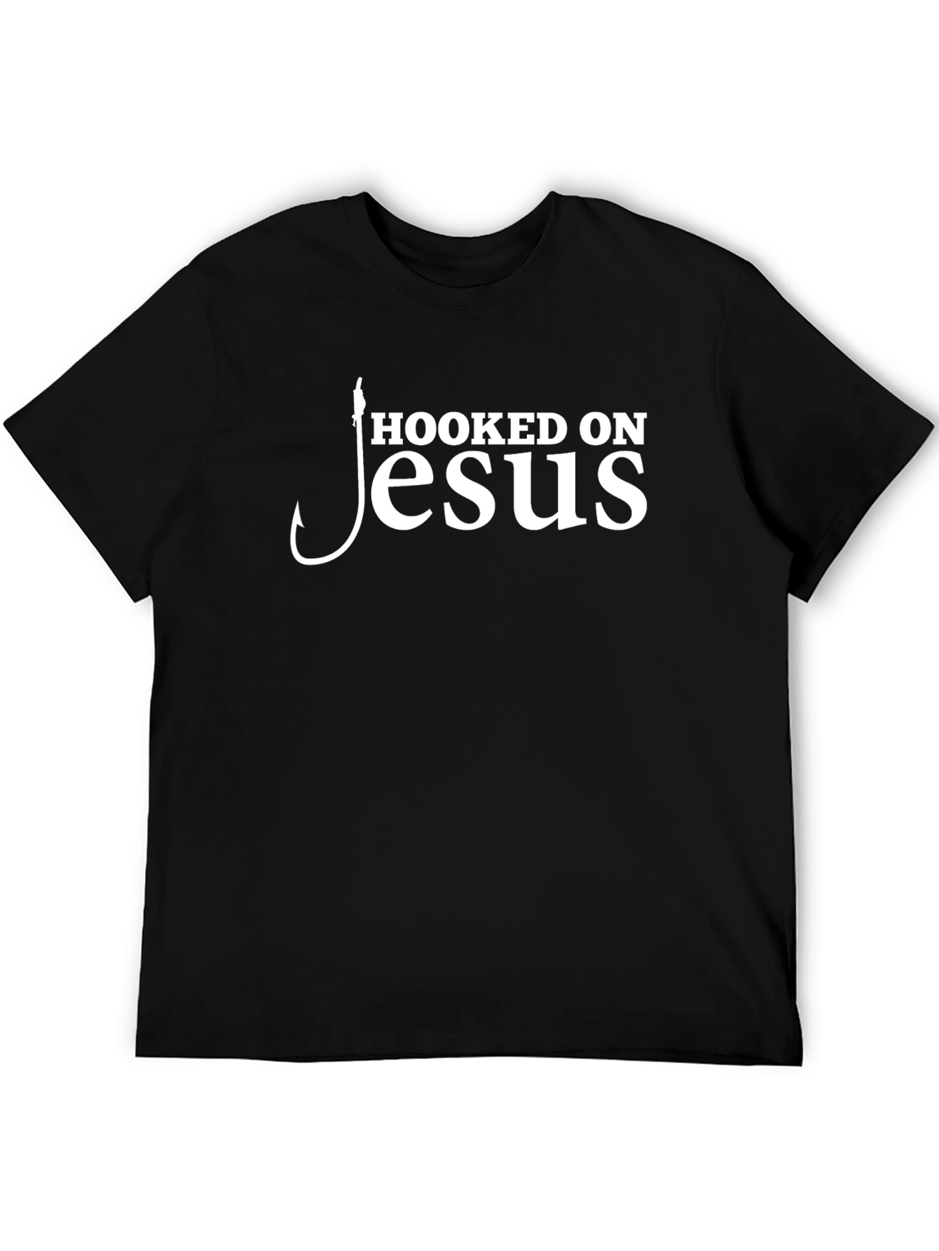 Hooked On Jesus Christian Graphic T-Shirt