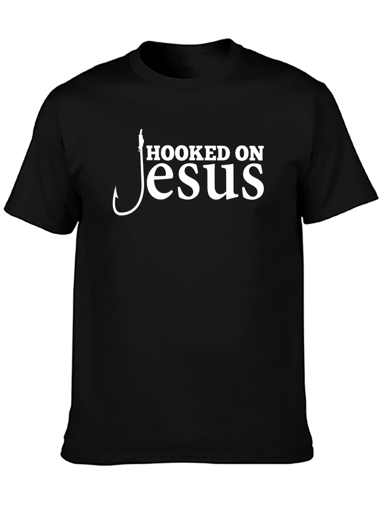 Hooked On Jesus Christian Graphic T-Shirt