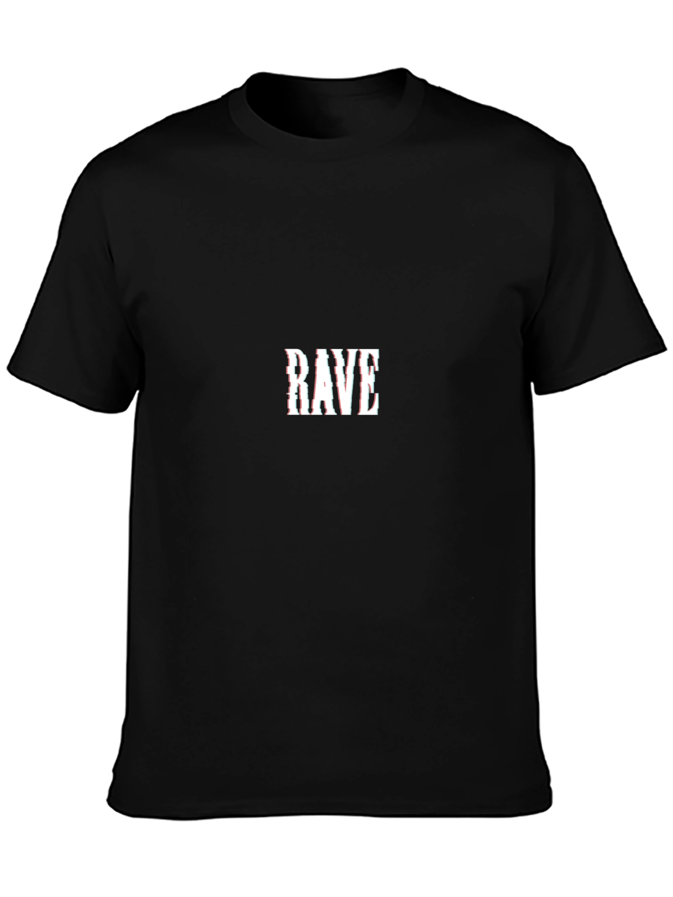 Rave Graphic Print Black Crew Neck T-Shirt