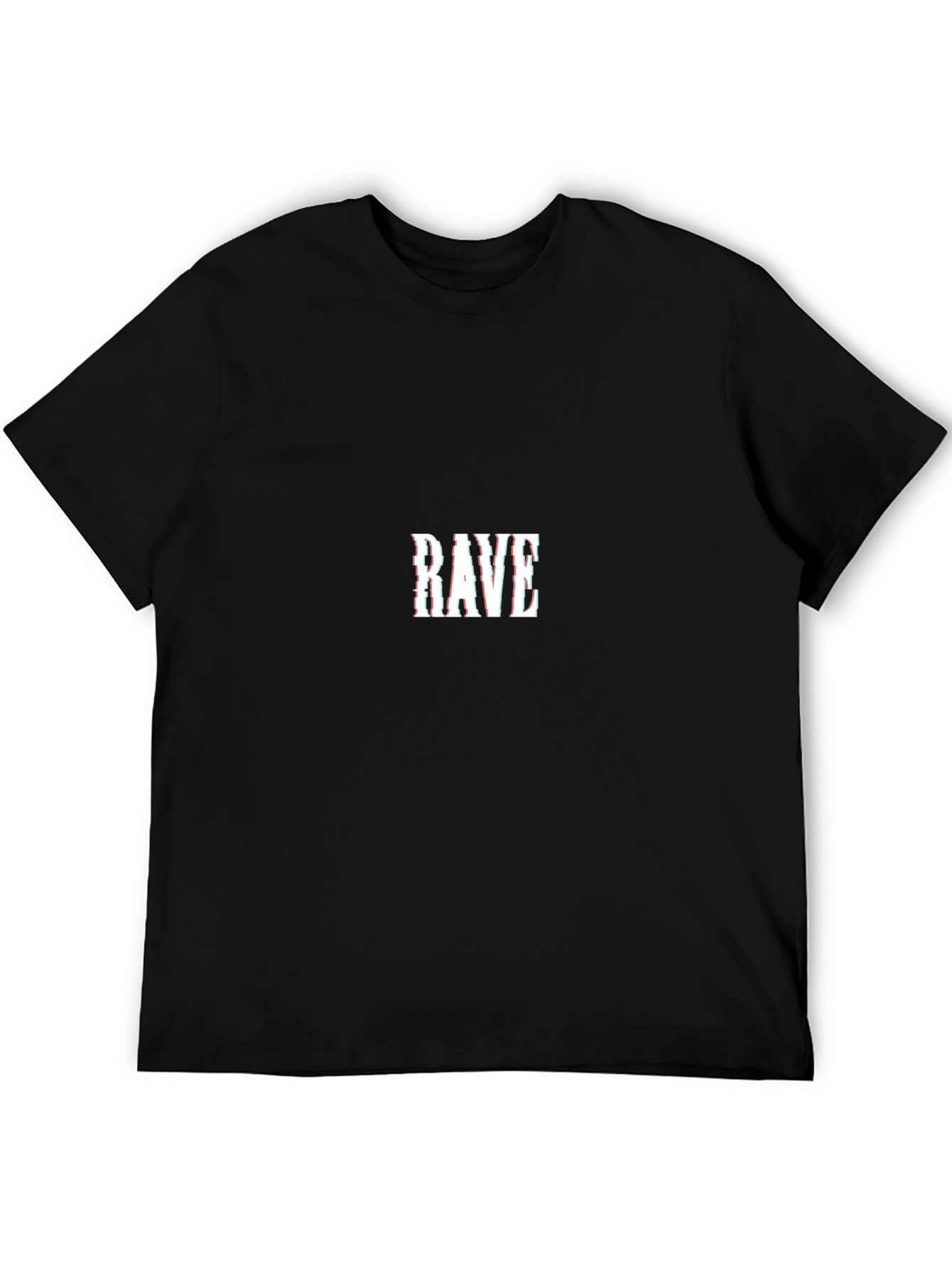 Rave Graphic Print Black Crew Neck T-Shirt
