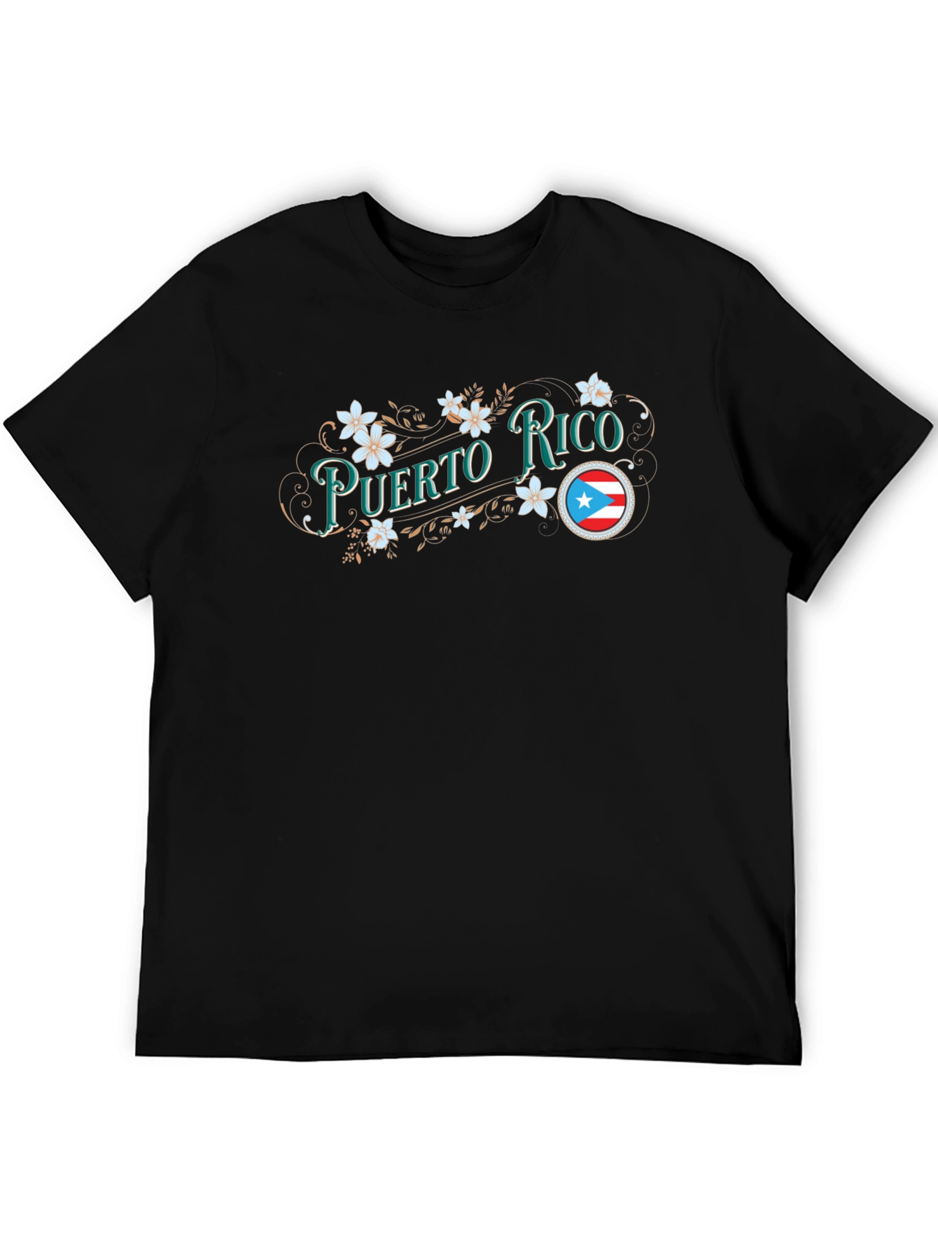 Puerto Rico Floral Graphic Tee - Black